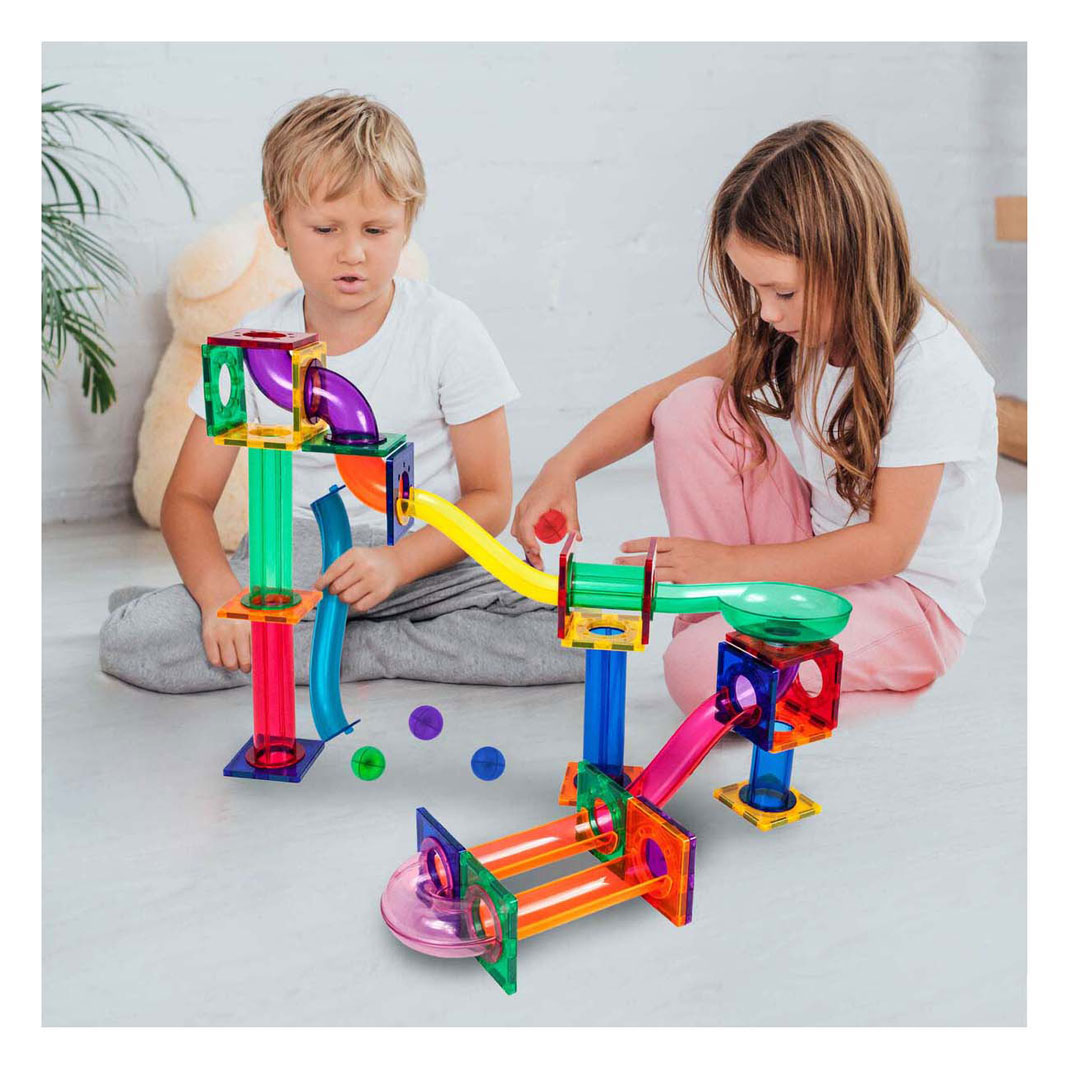 PicassoTiles Marble Run - Tuiles de construction magnétiques - 50 pièces.