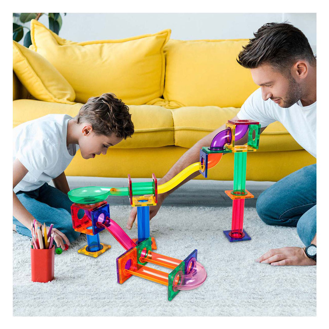 PicassoTiles Marble Run - Tuiles de construction magnétiques - 50 pièces.