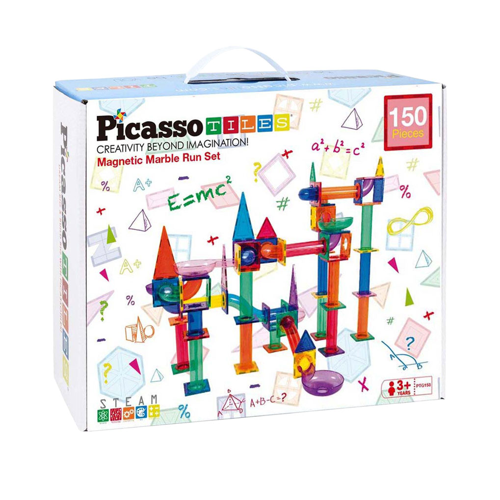 PicassoTiles Marble Run - Tuiles de construction magnétiques, 150 pièces.