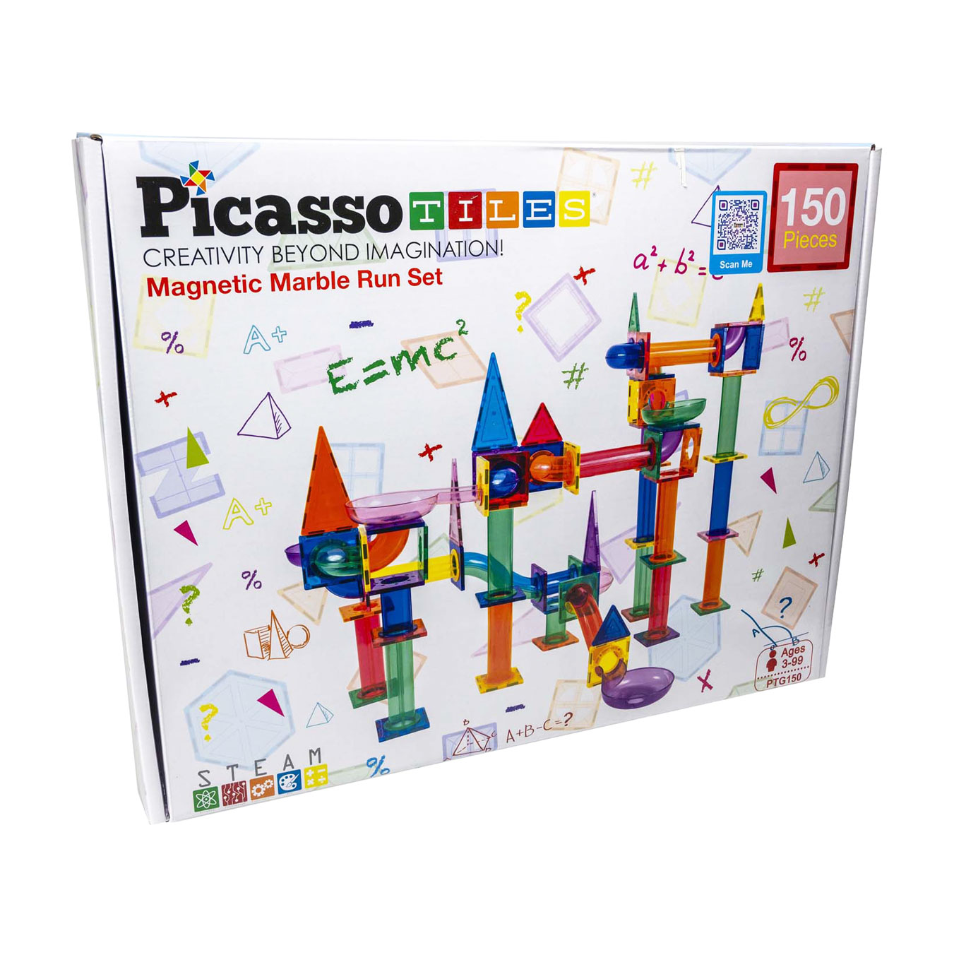 PicassoTiles Marble Run - Tuiles de construction magnétiques, 150 pièces.