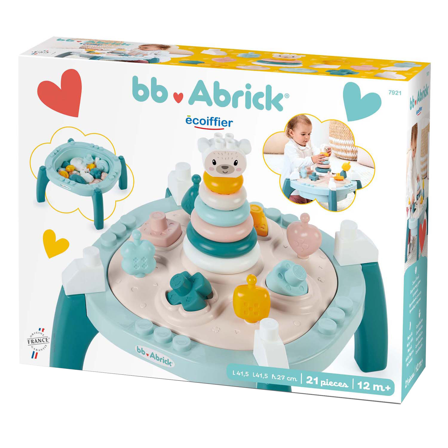 Ecoiffier Abrick Baby Mijn Eerste Activiteitentafel, 21dlg.