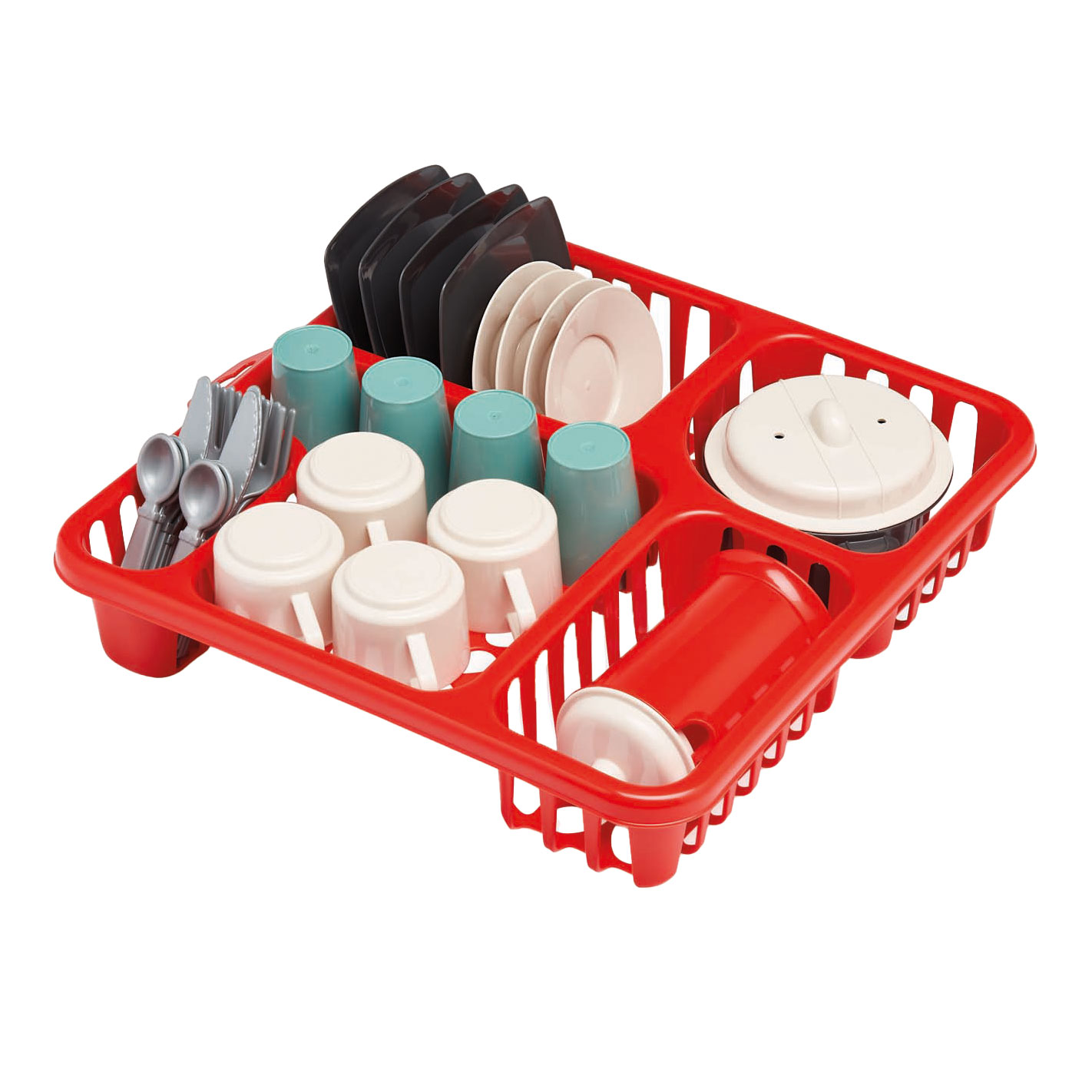 Égouttoir à vaisselle coloré avec accessoires, 30 cm