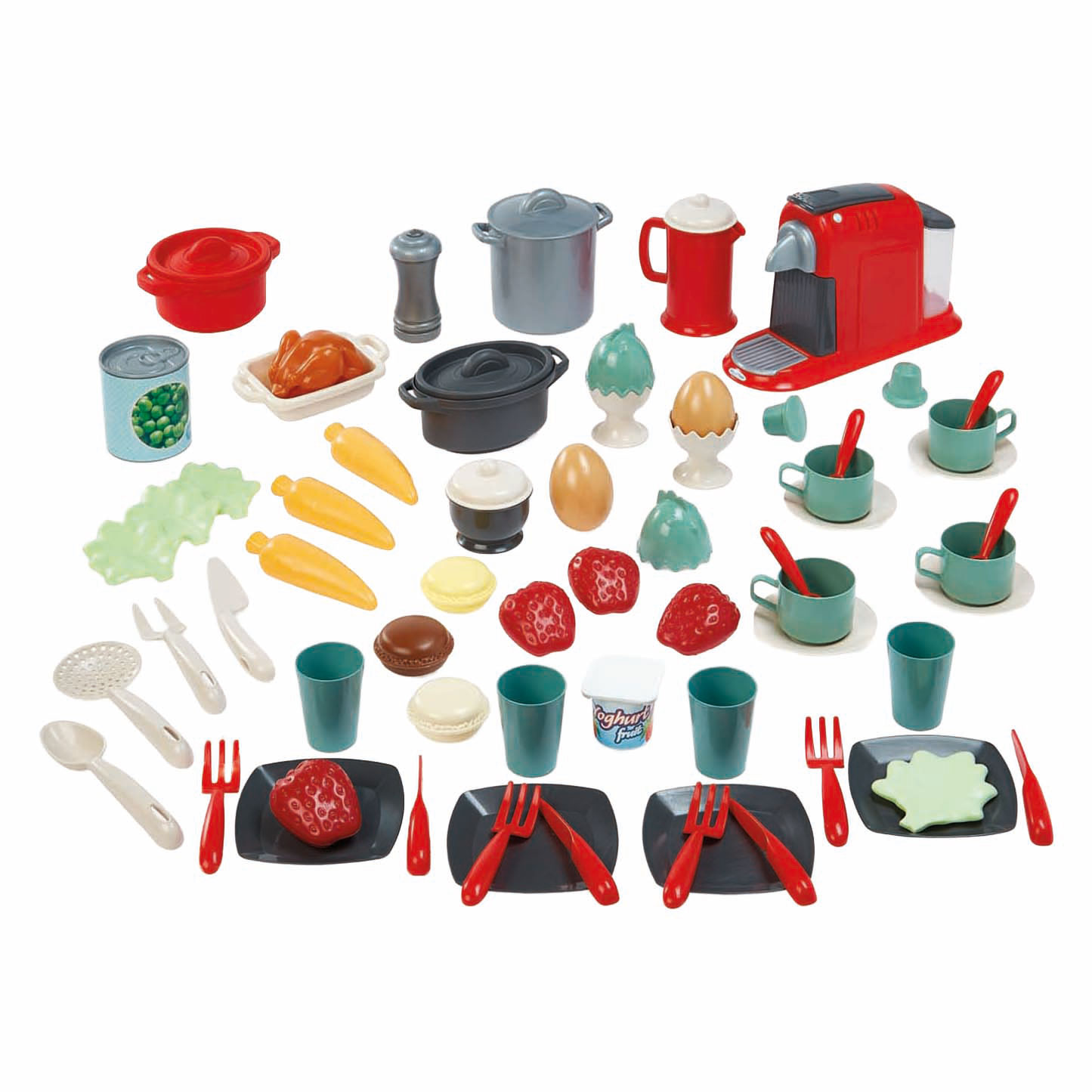 Vaisselle Ecoiffier 100% Chef en boîte de rangement - 70 dlg.