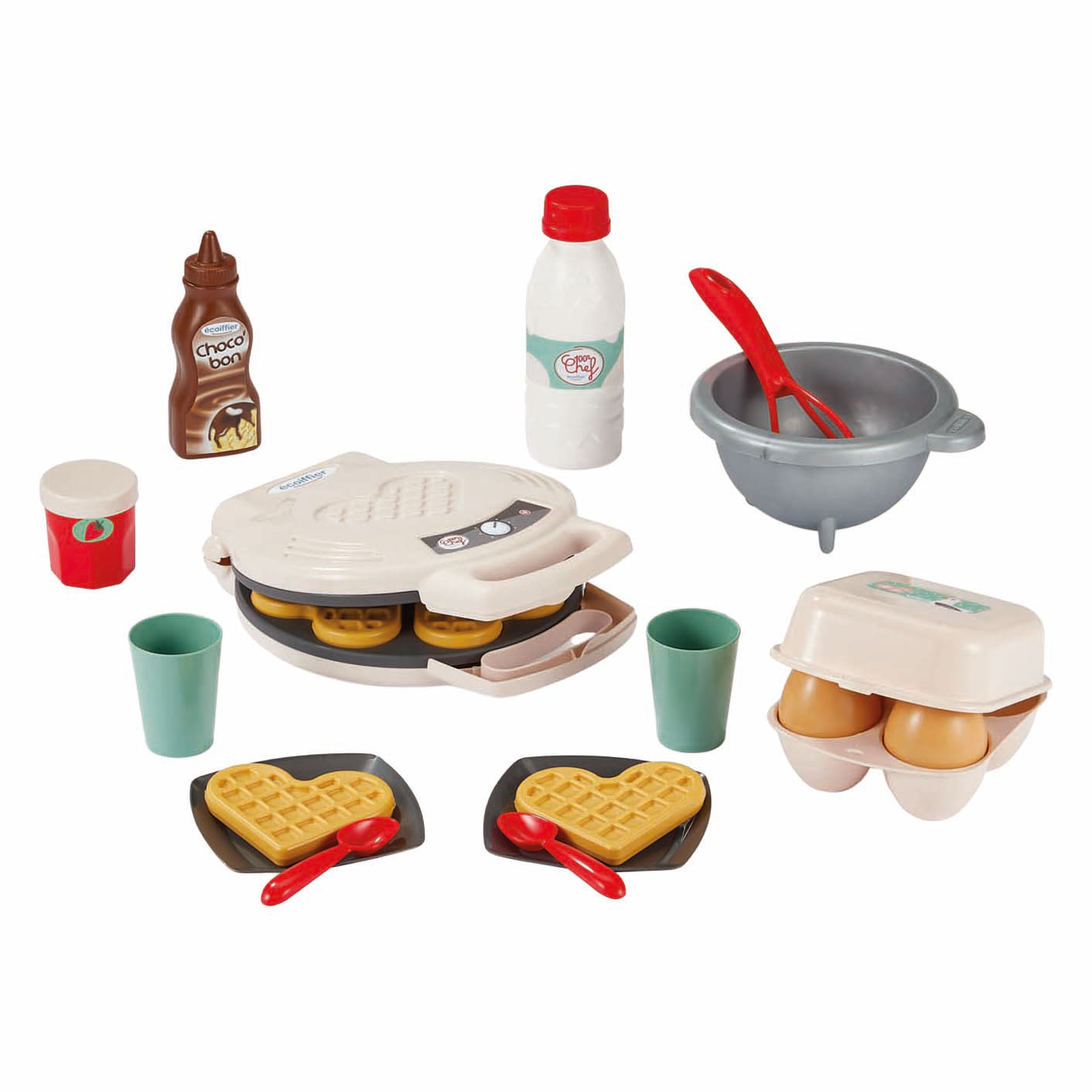 Gaufrier Ecoiffier 100% Chef - 19 pièces.