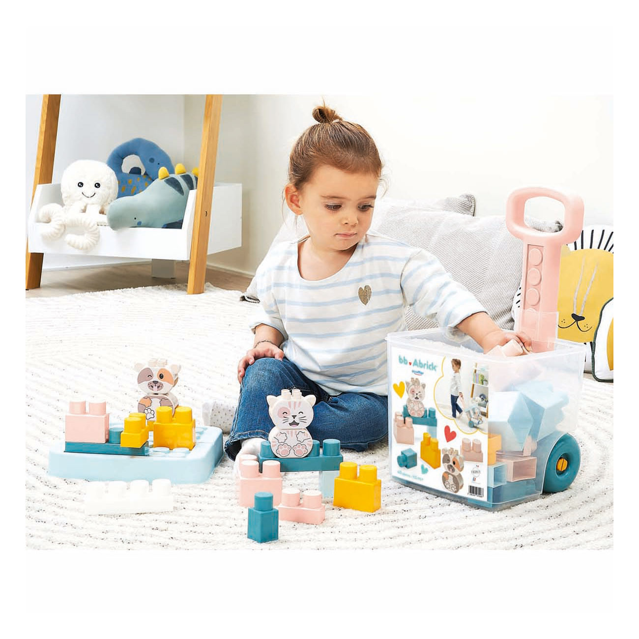 Blocs de construction Abrick dans une boîte de rangement - 40 pièces.