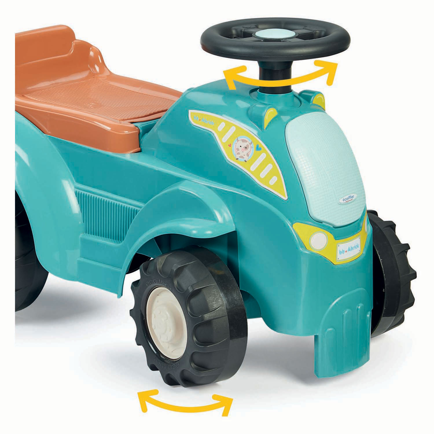 Ecoiffier Bestuurbare Tractor met Aanhanger - 15dlg.