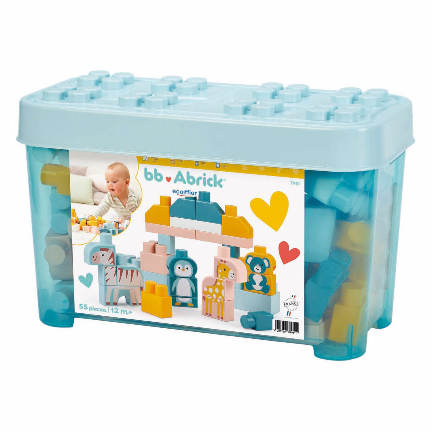 Blocs de construction Abrick avec animaux du zoo - 55 pièces.