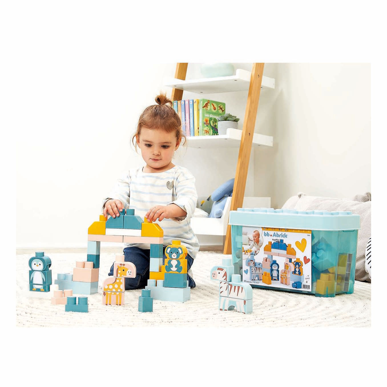 Blocs de construction Abrick avec animaux du zoo - 55 pièces.