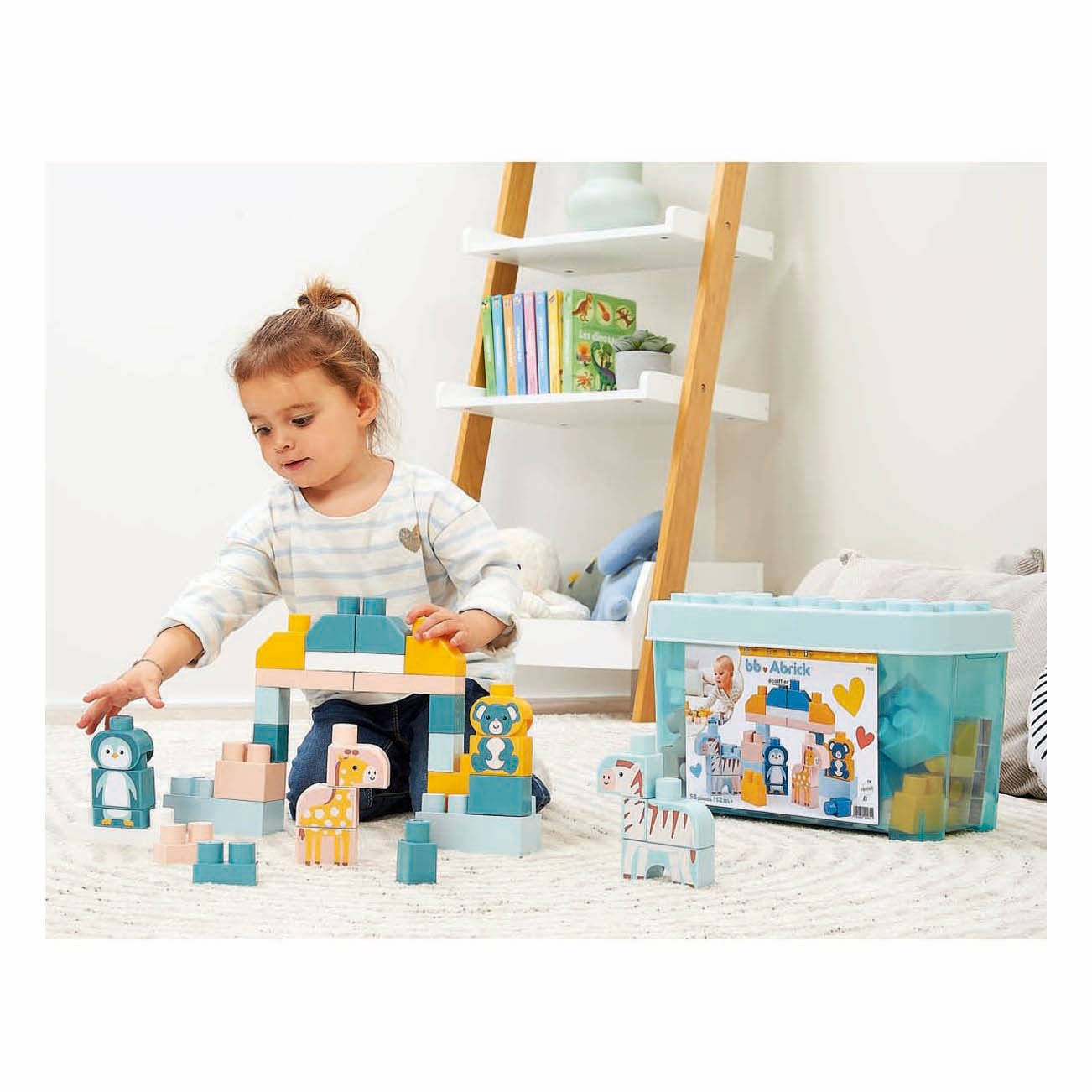 Blocs de construction Abrick avec animaux du zoo - 55 pièces.