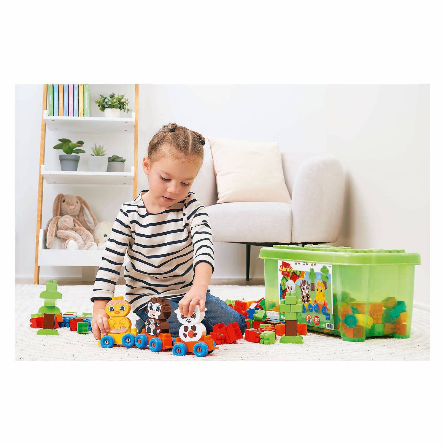 Train de blocs Abrick Animaux de la ferme - 250 pièces.