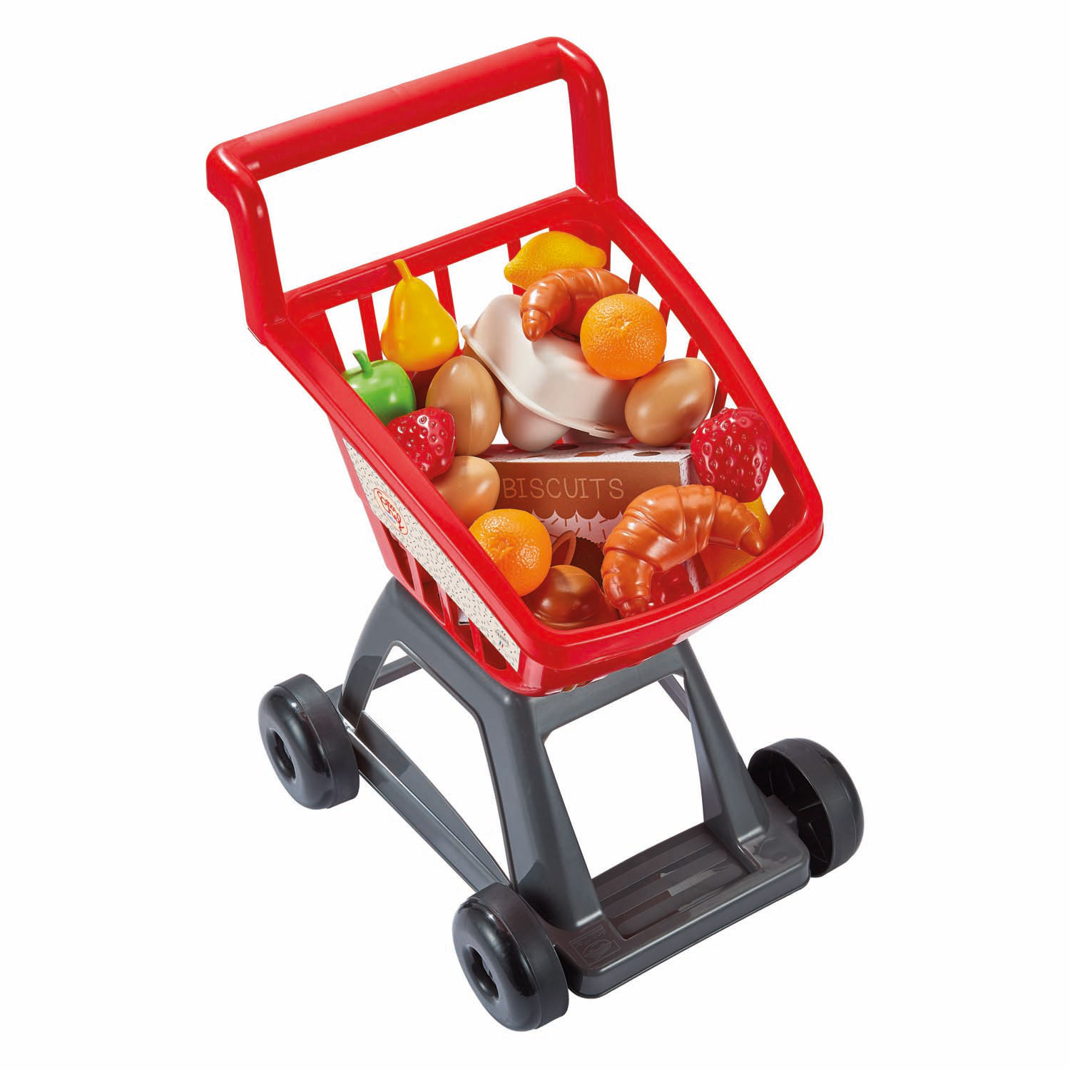 Chariot de courses Ecoiffier rempli - 21 pièces.