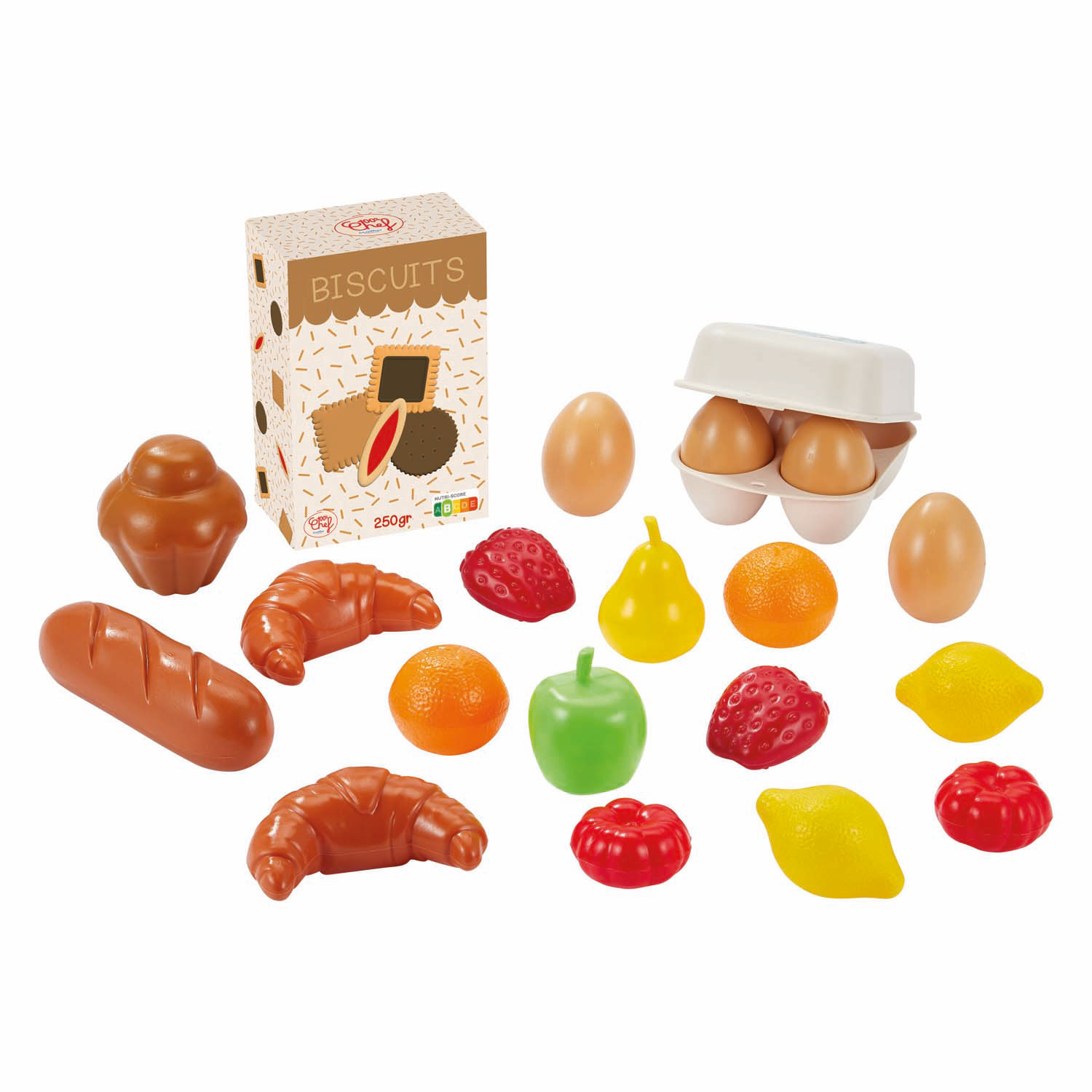 Chariot de courses Ecoiffier rempli - 21 pièces.