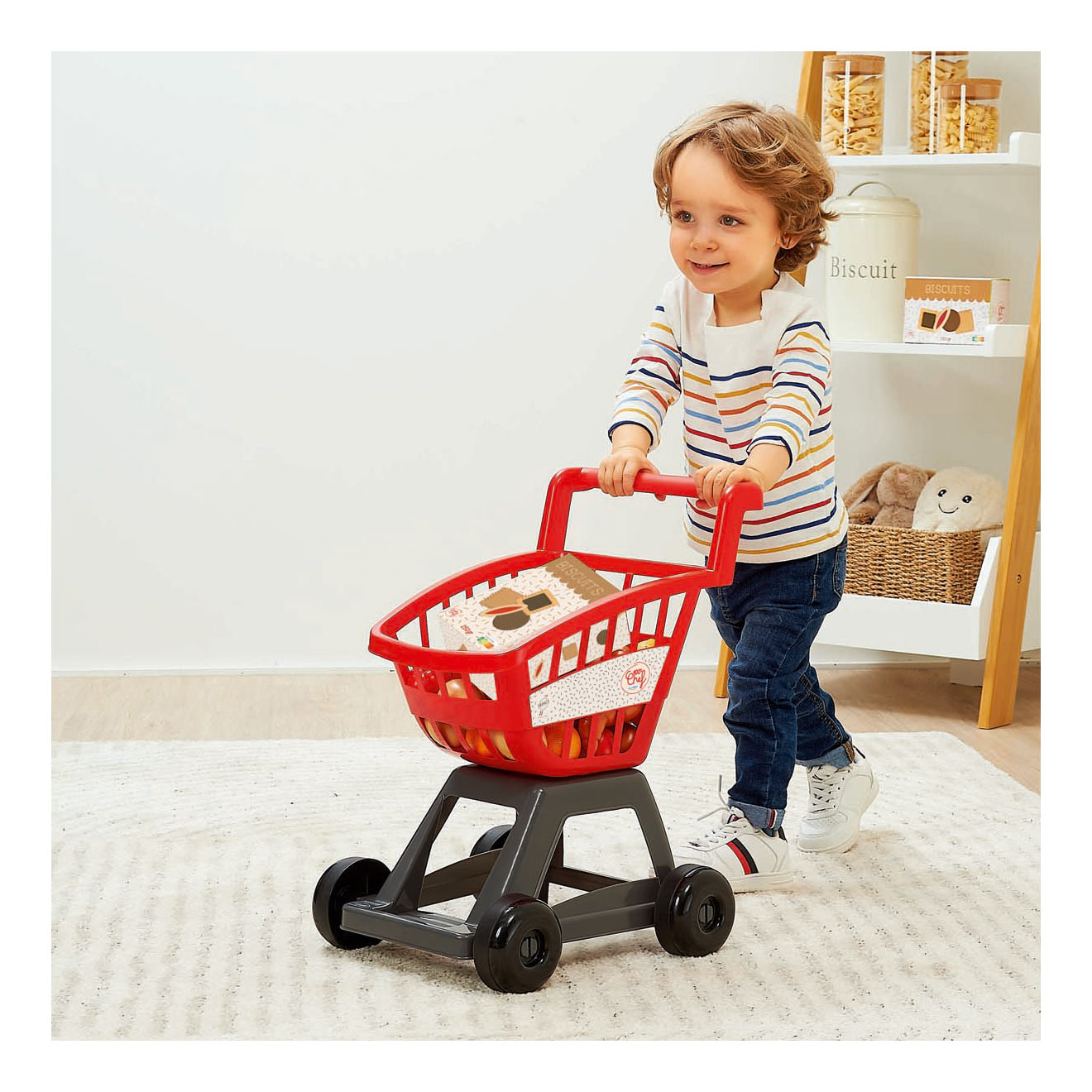 Chariot de courses Ecoiffier rempli - 21 pièces.