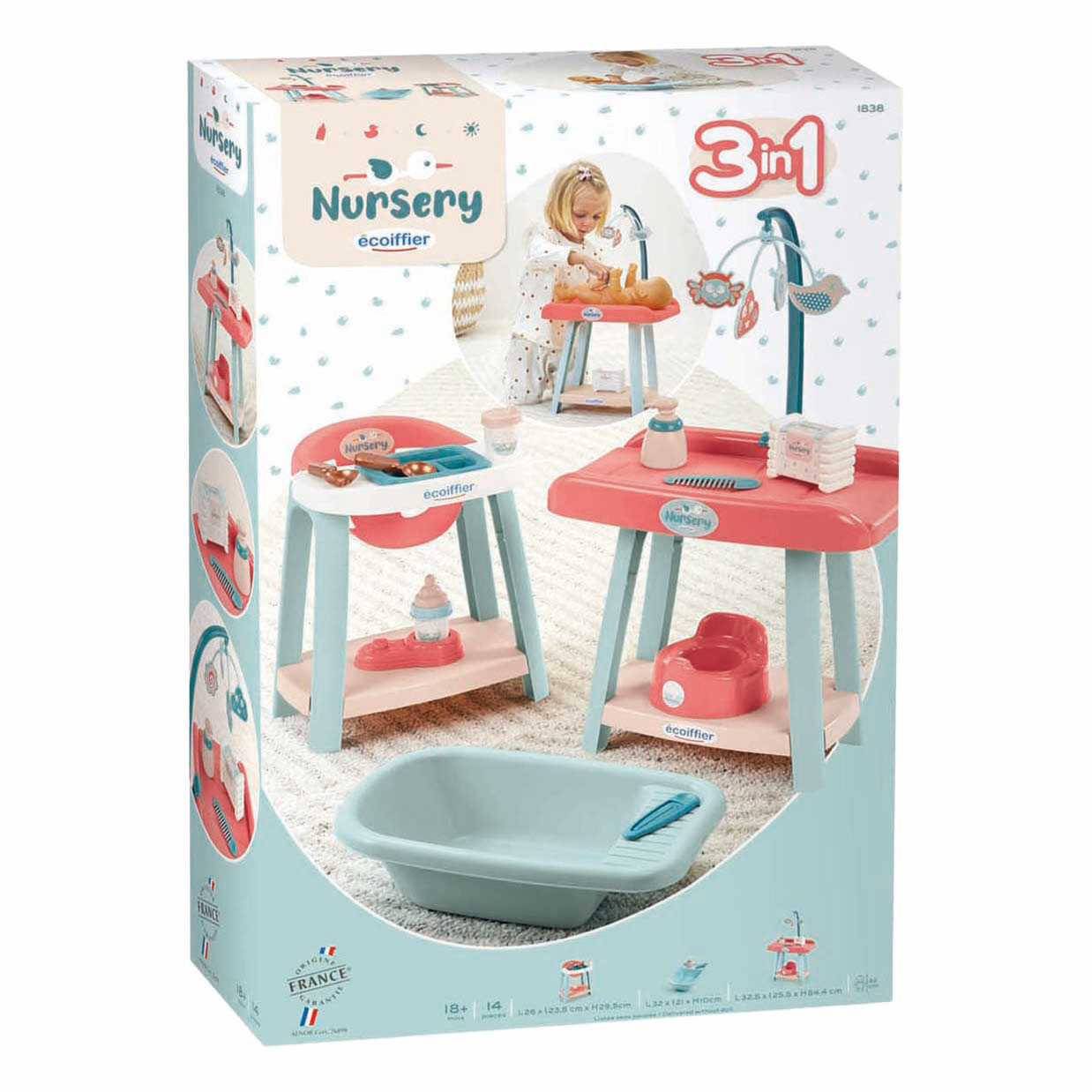 Ensemble de chambre de bébé Ecoiffier 3 en 1