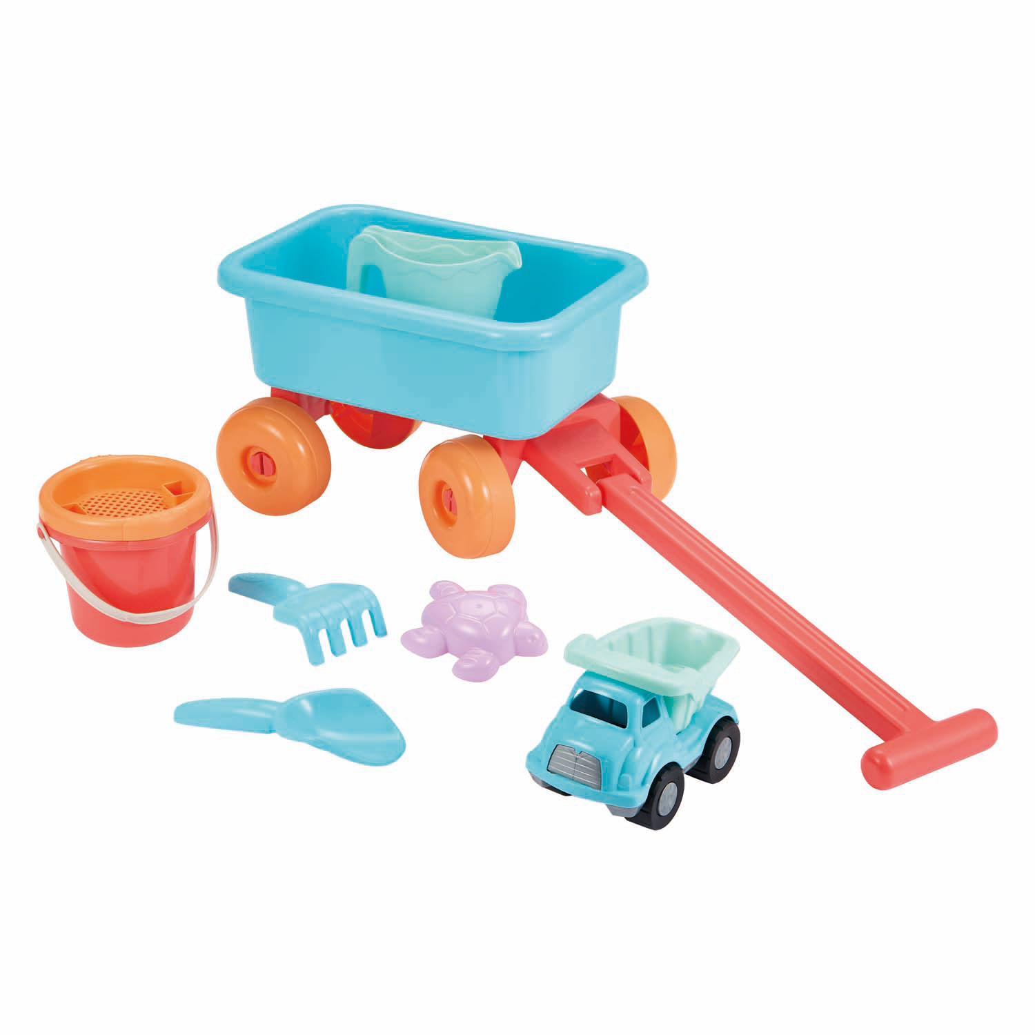 Chariot de plage Ecoiffier avec accessoires - 8 pièces.