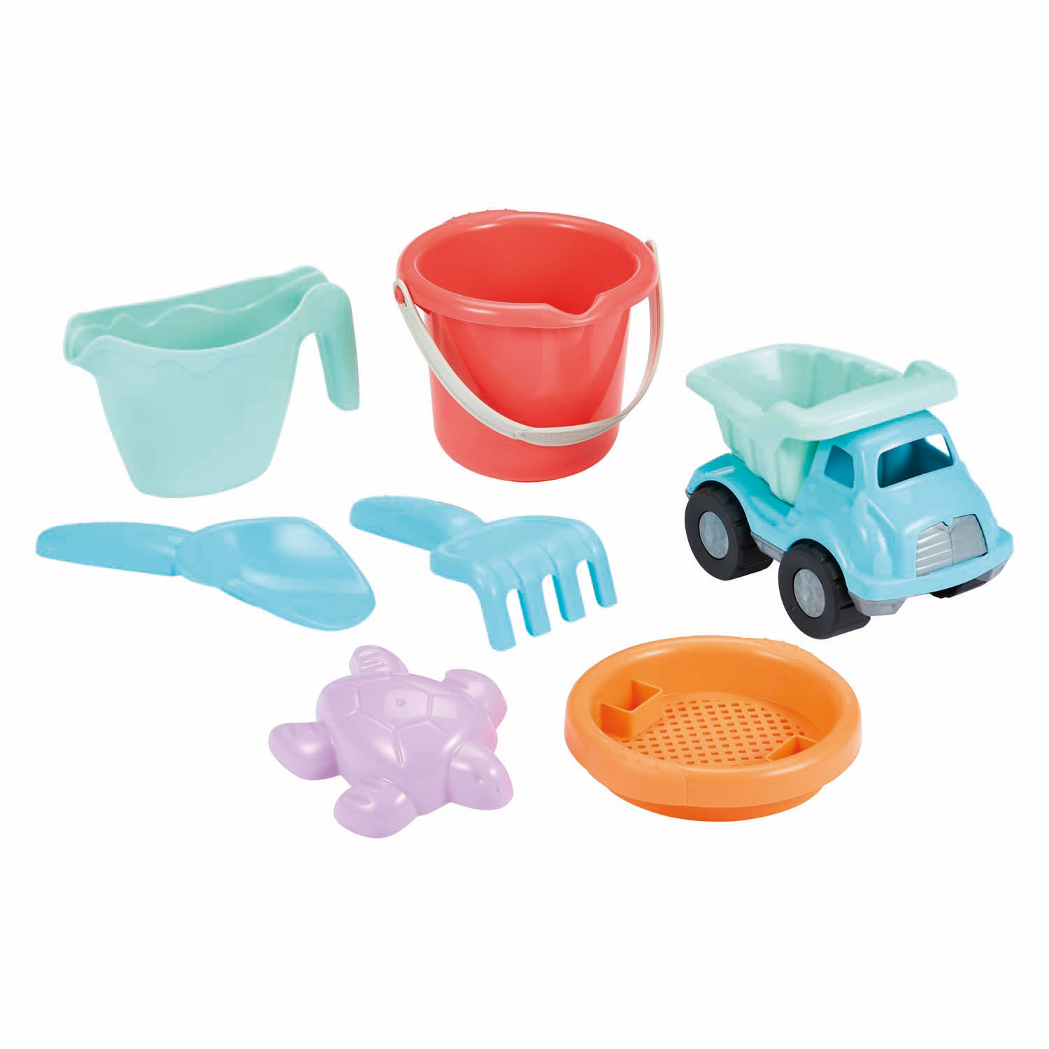 Chariot de plage Ecoiffier avec accessoires - 8 pièces.