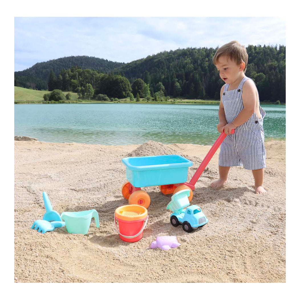 Chariot de plage Ecoiffier avec accessoires - 8 pièces.