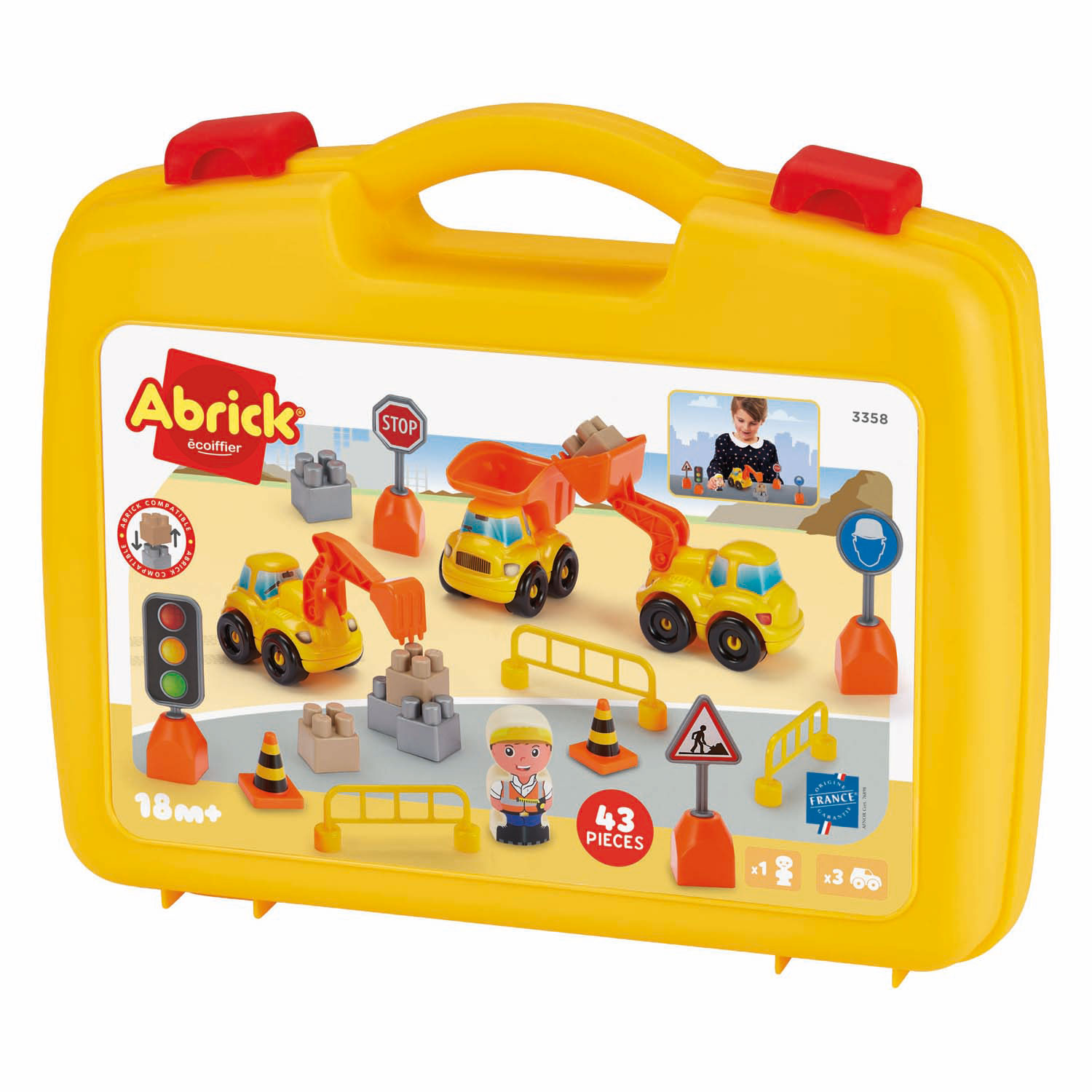 Coffret de véhicules de construction Abrick - 43 pièces.