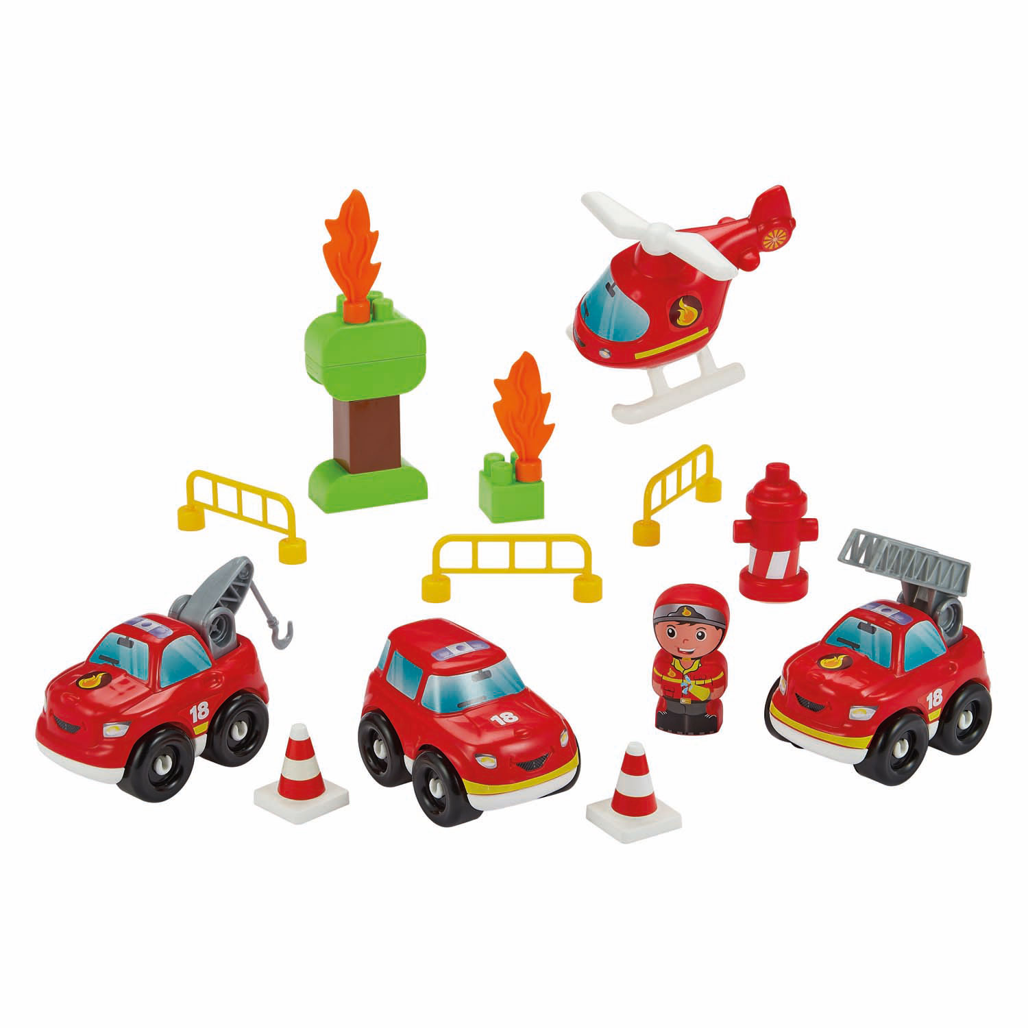 Coffret de camion de pompiers Abrick - 40 pièces.