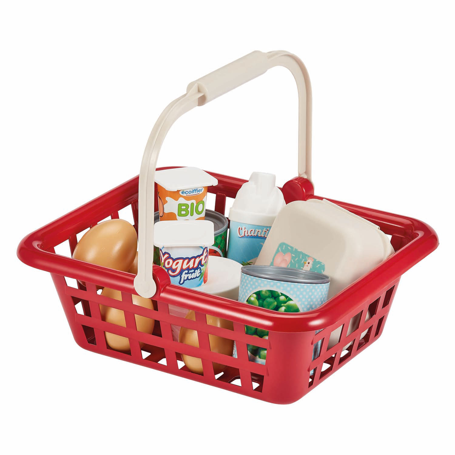 Panier à provisions Ecoiffier rempli - 12 pièces.