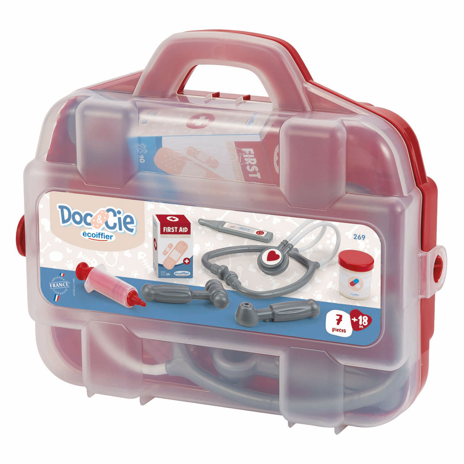 Étui de médecin Ecoiffier - 7 pièces.