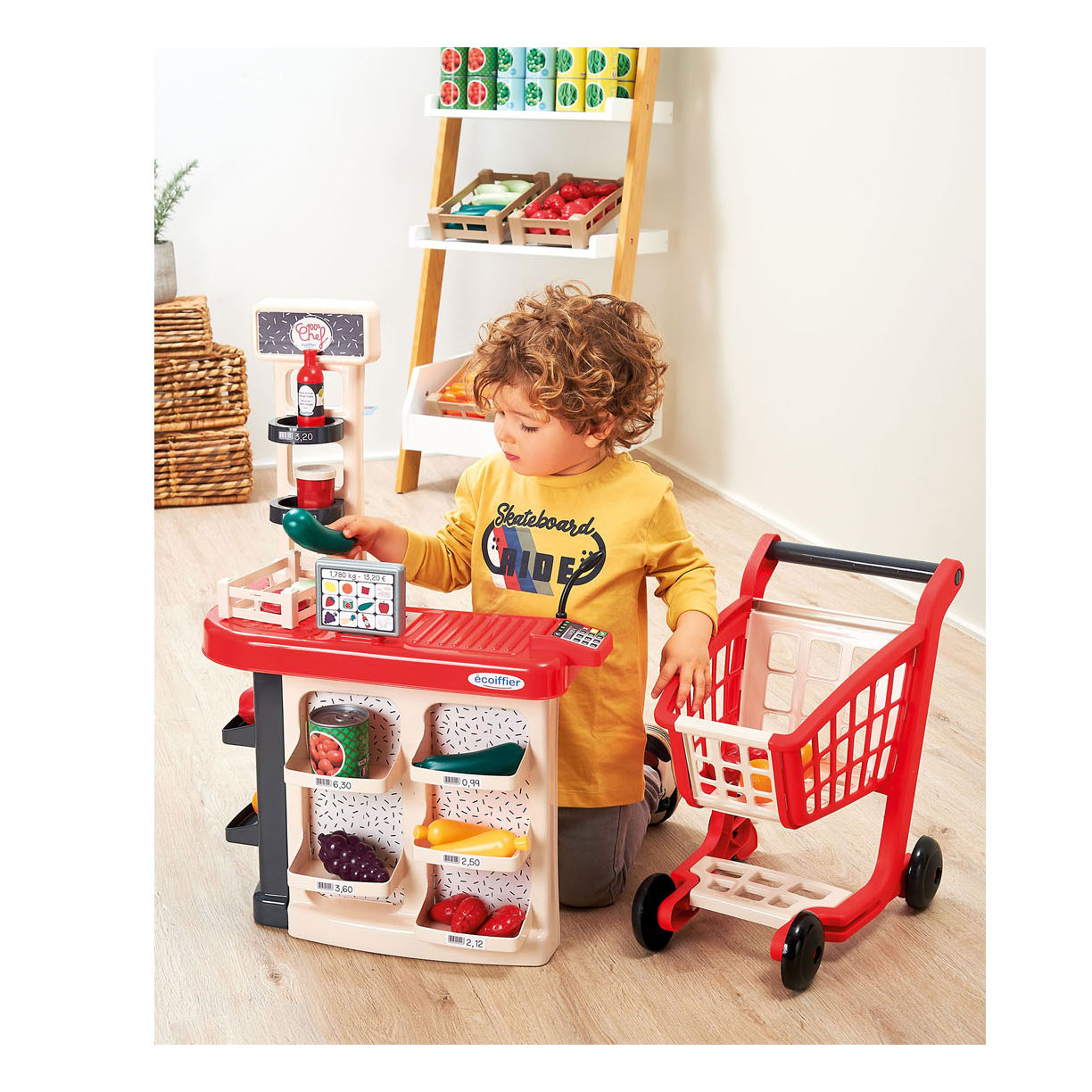 Ecoiffier Winkelbalie en Winkelwagen - 20dlg.