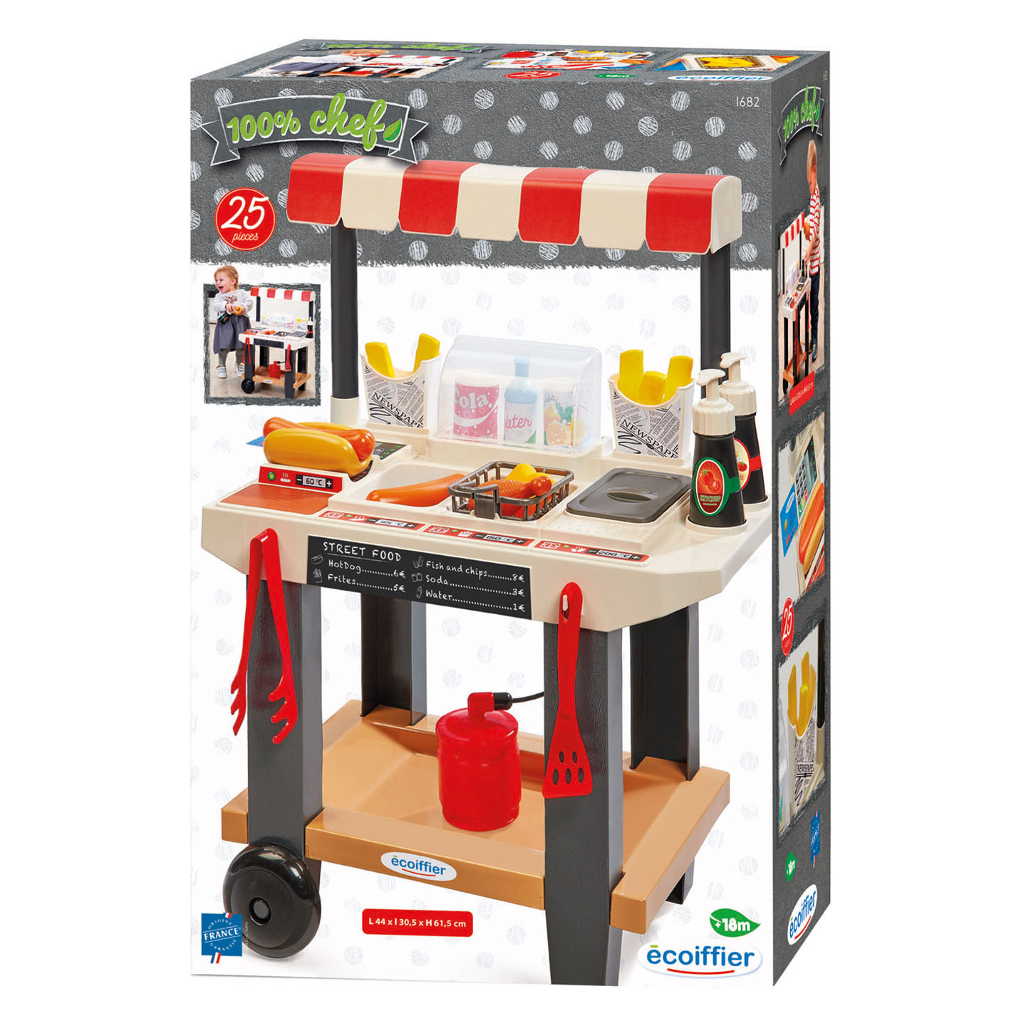 Ecoiffier 100% Chef Street Food Kraam - 25dlg.