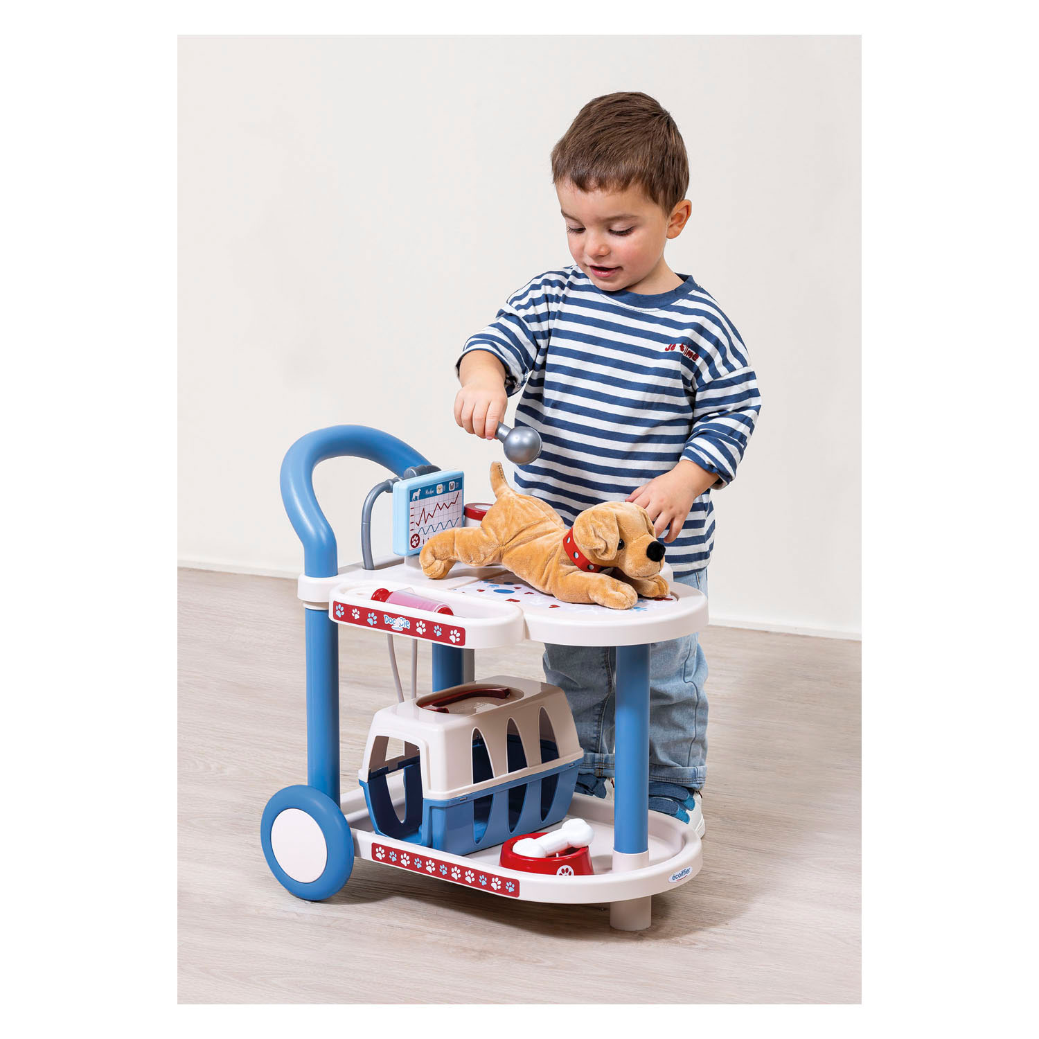 Ecoiffier Doc Cie Dierenartsen Trolley met Hond - 14dlg.
