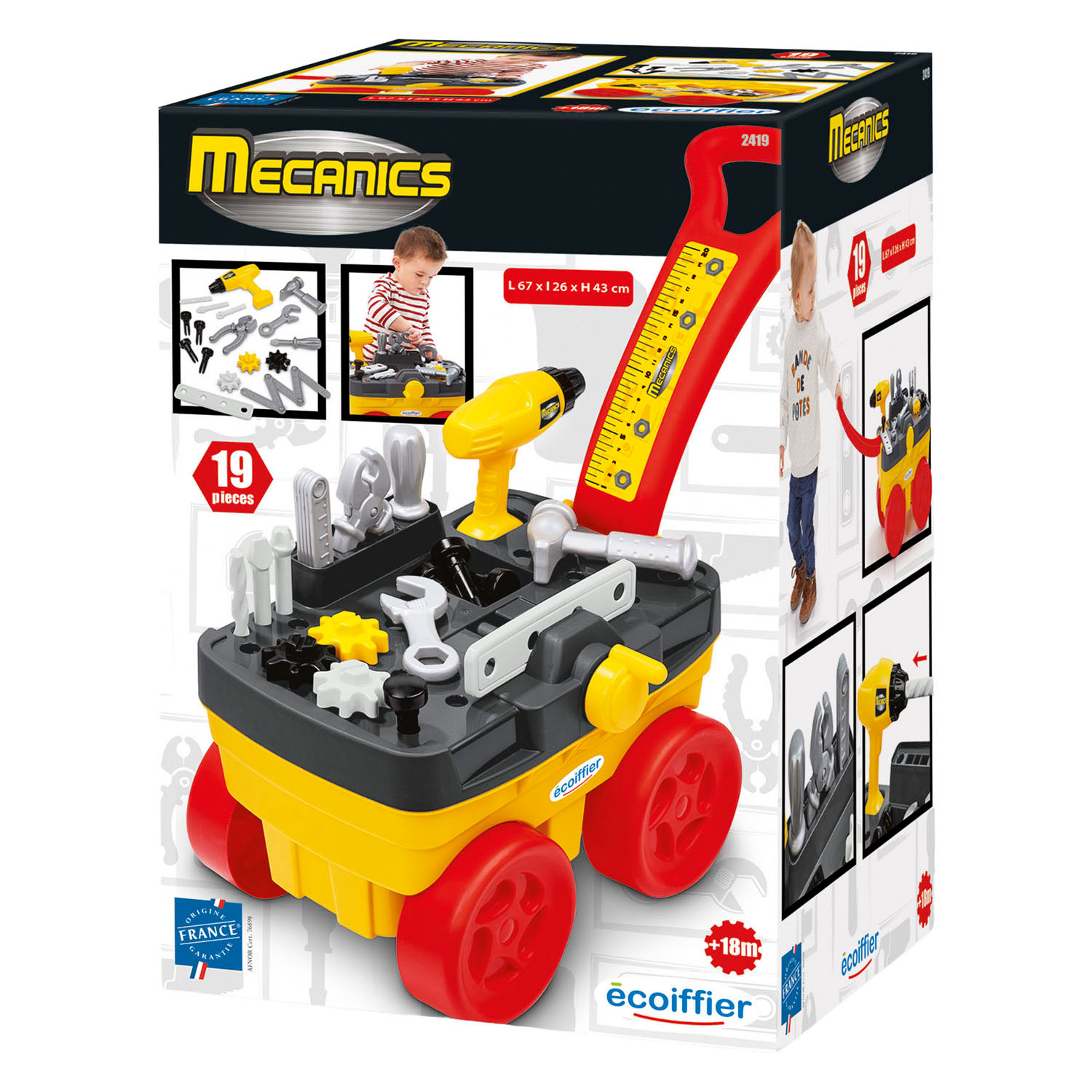 Chariot à outils Ecoiffier - 19 pièces