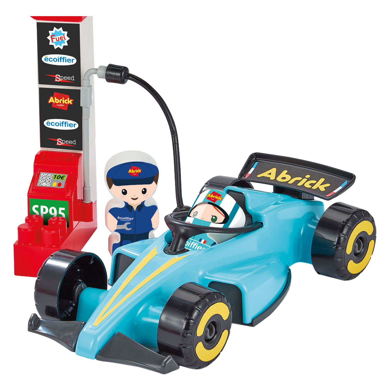 Ecoiffier Abrick Bouwblokken Formule 1 Grand Prix met 3 Voertuigen