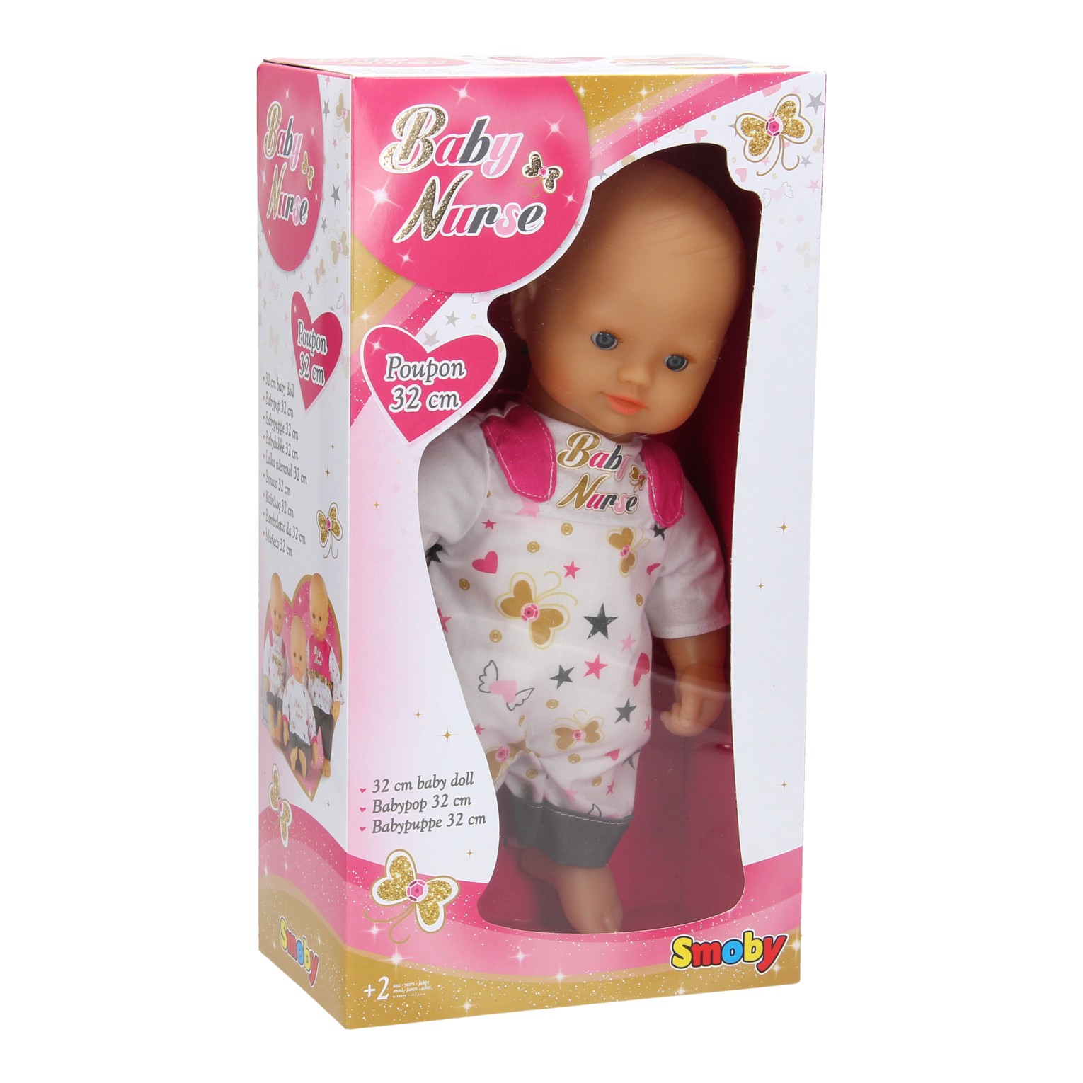 Smoby Baby Nurse Pop - Roze, 32cm