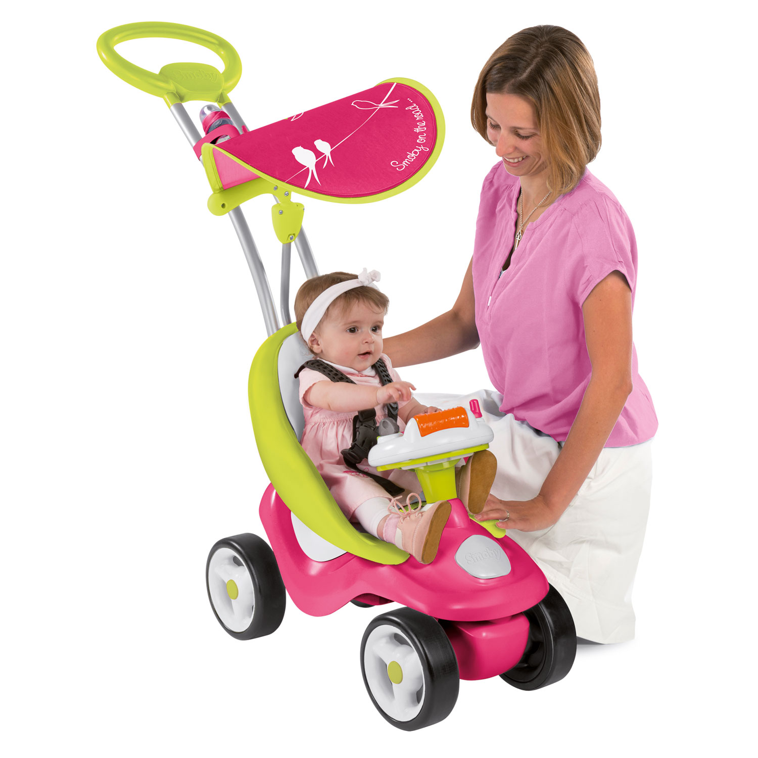 Smoby Bubble Go Ride On Roze
