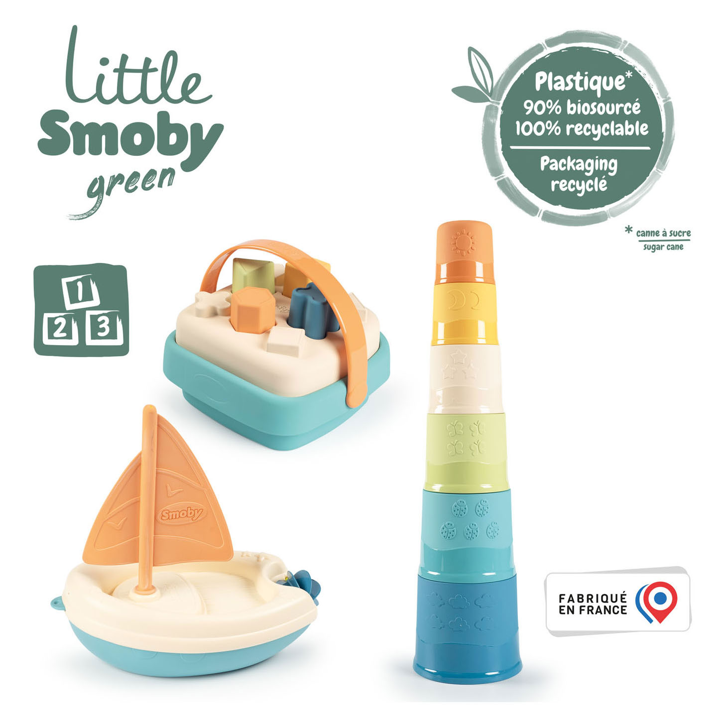 Little Smoby Green - Ensemble de bain et bébé, 3 pièces.