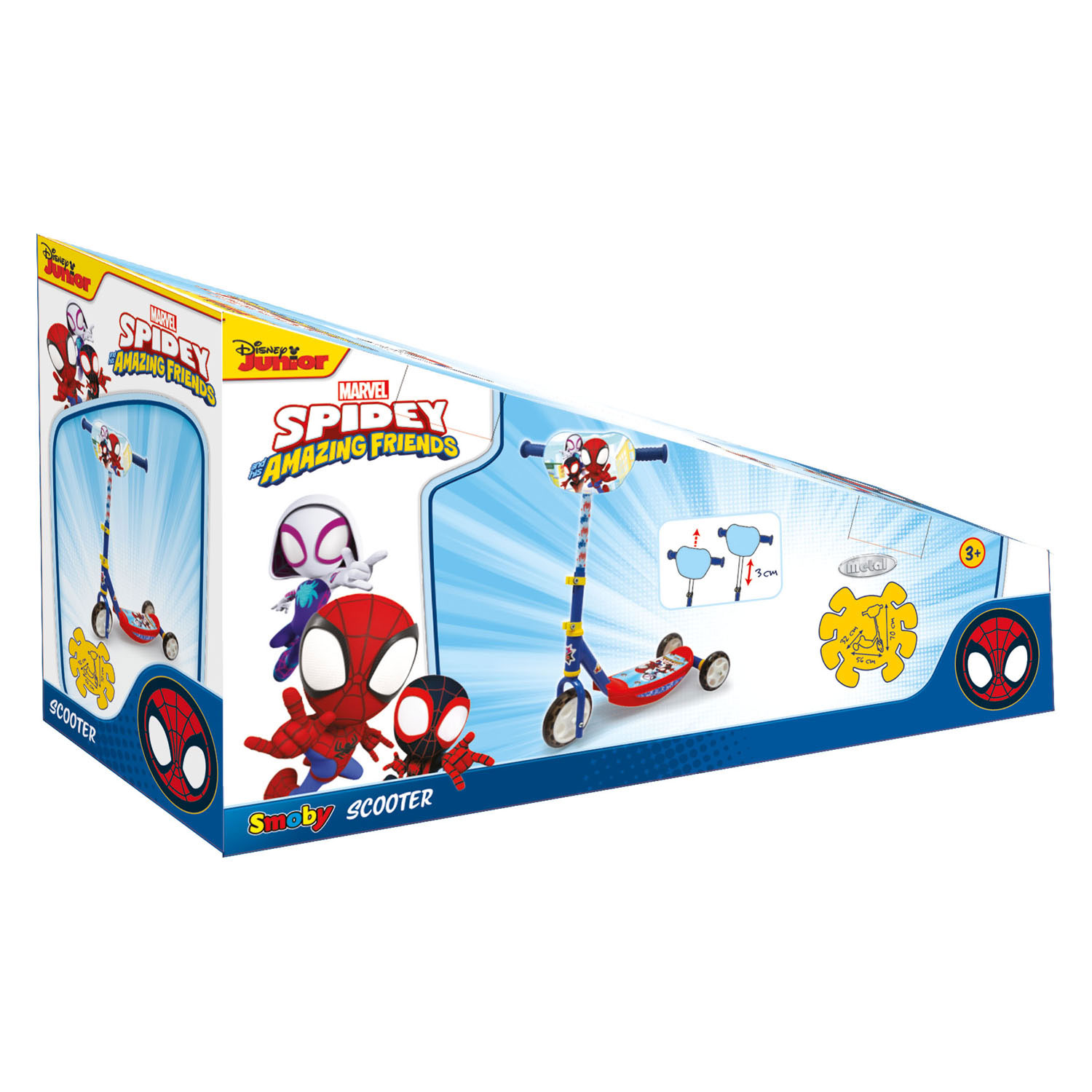 Trottinette pour enfants à 3 roues Smoby Marvel Spidey & Amazing Friends