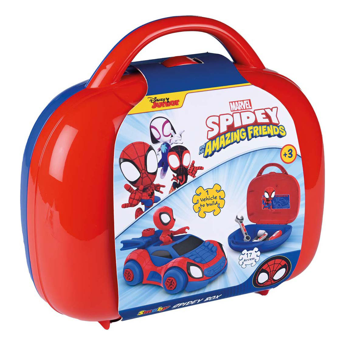 Smoby Spidey Auto in Gereedschapskist, 18dlg.