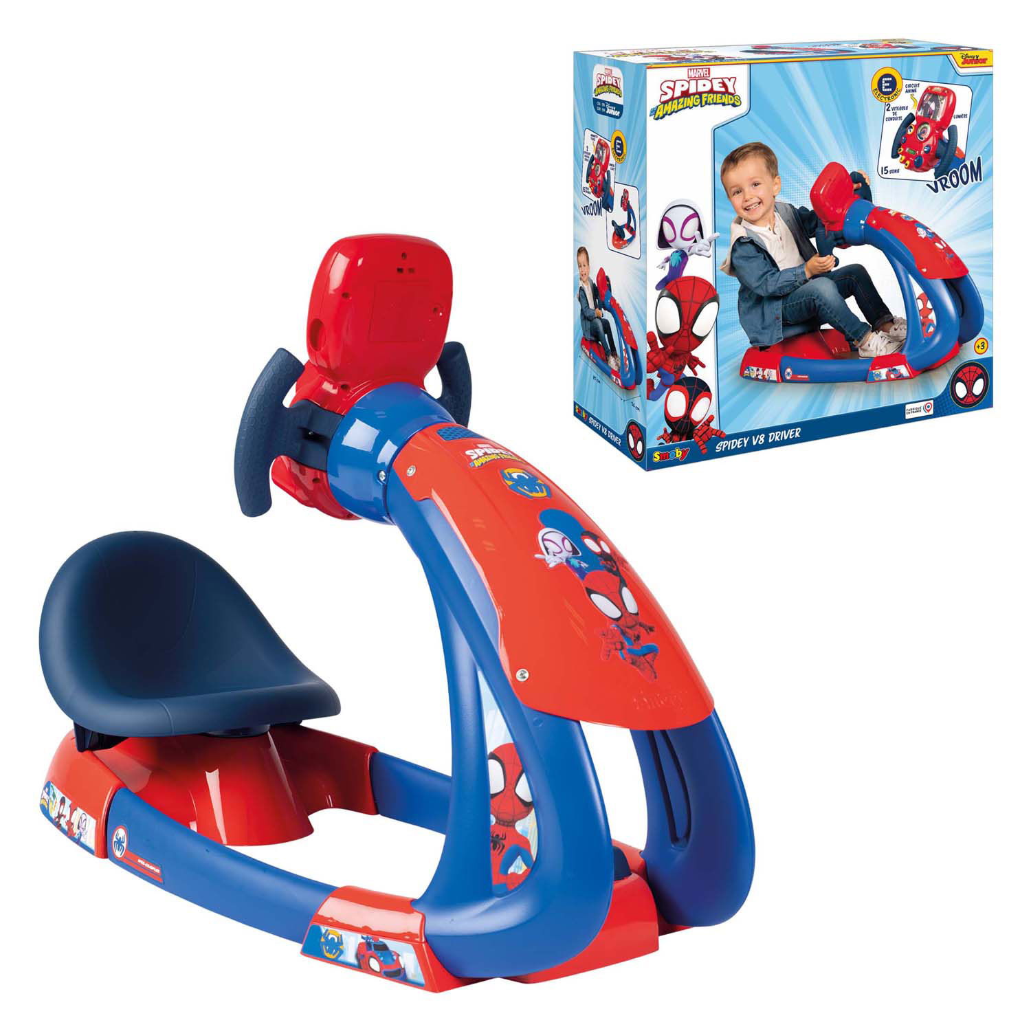 Smoby V8 Driver Spidey Racestoel