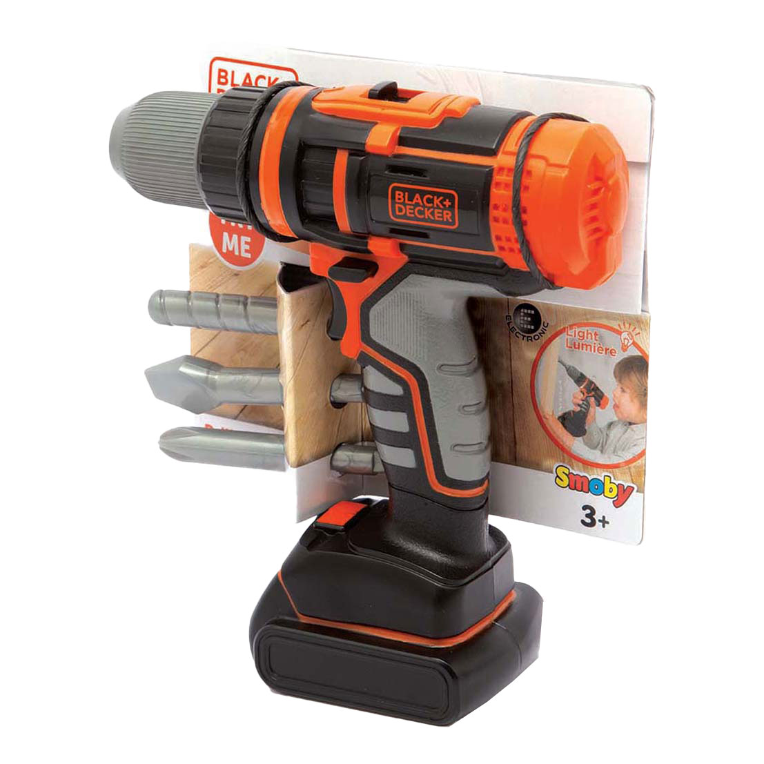 Smoby Black & Decker Boor met Licht en Bitjes, 4dlg.