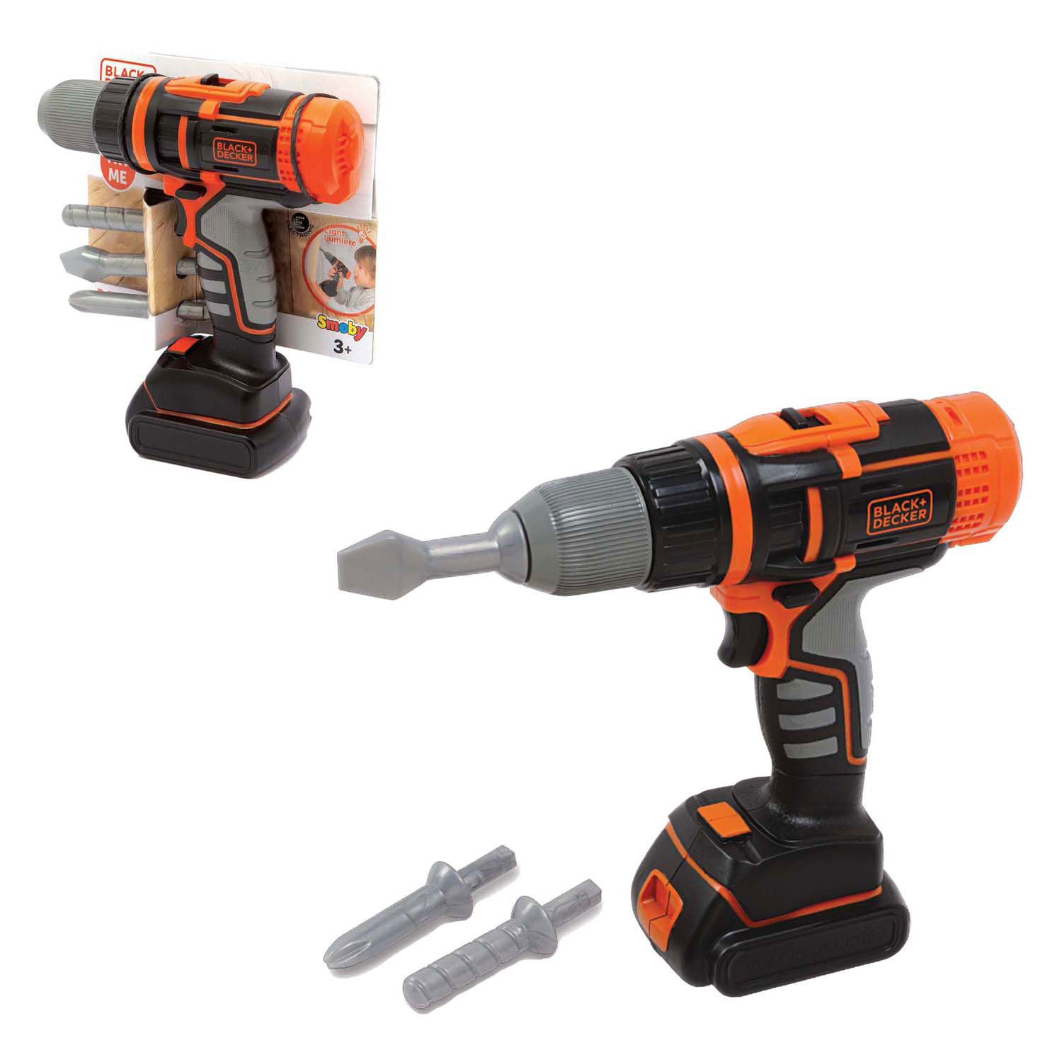 Smoby Black & Decker Boor met Licht en Bitjes, 4dlg.