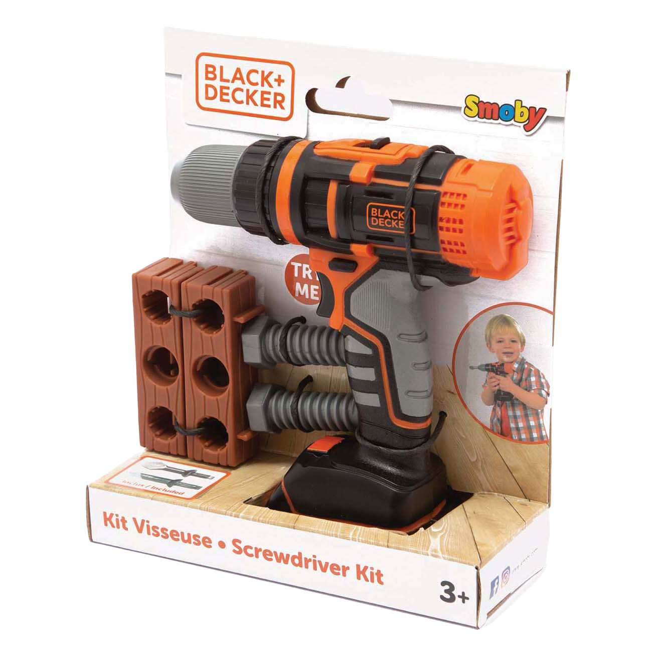 Smoby Black & Decker Boor met Schroevendraaierset, 7dlg.