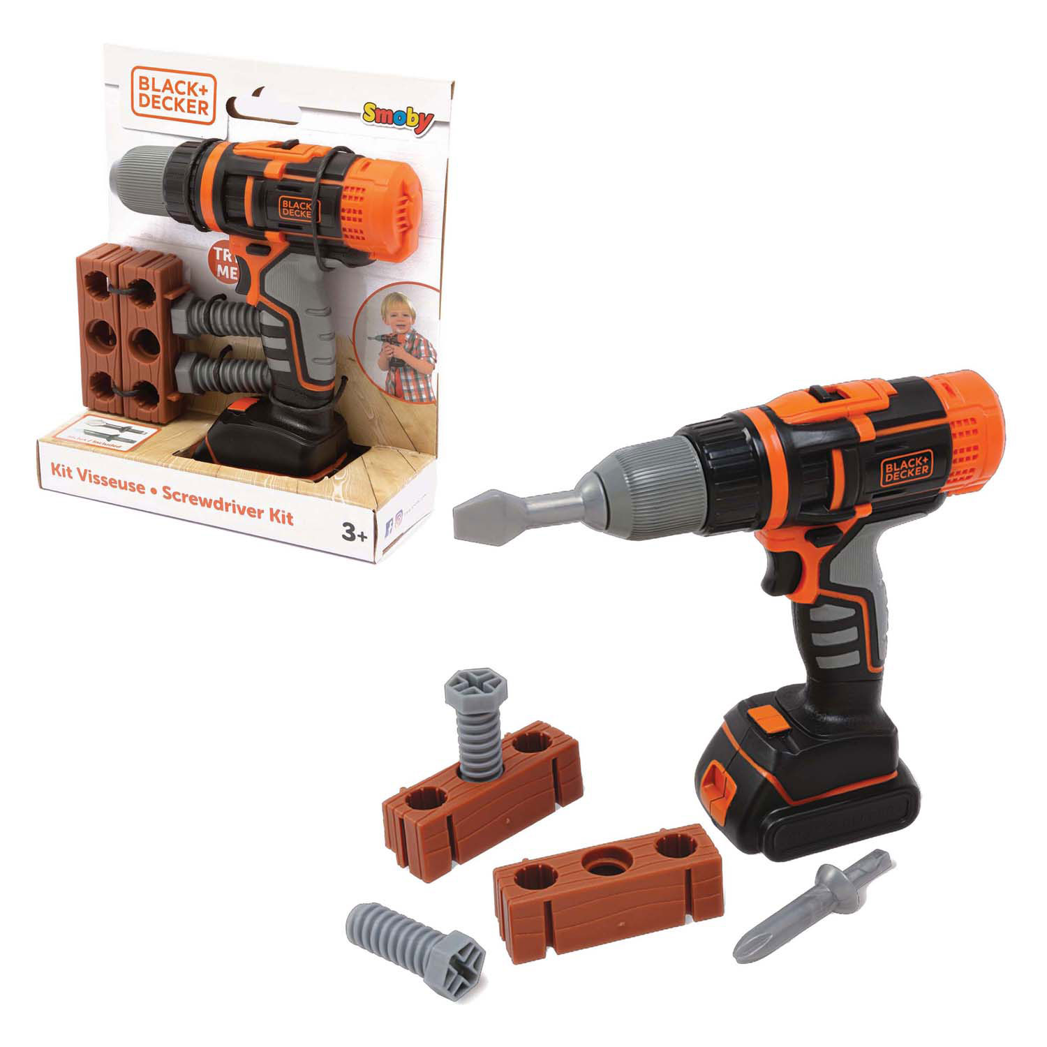 Smoby Black & Decker Boor met Schroevendraaierset, 7dlg.