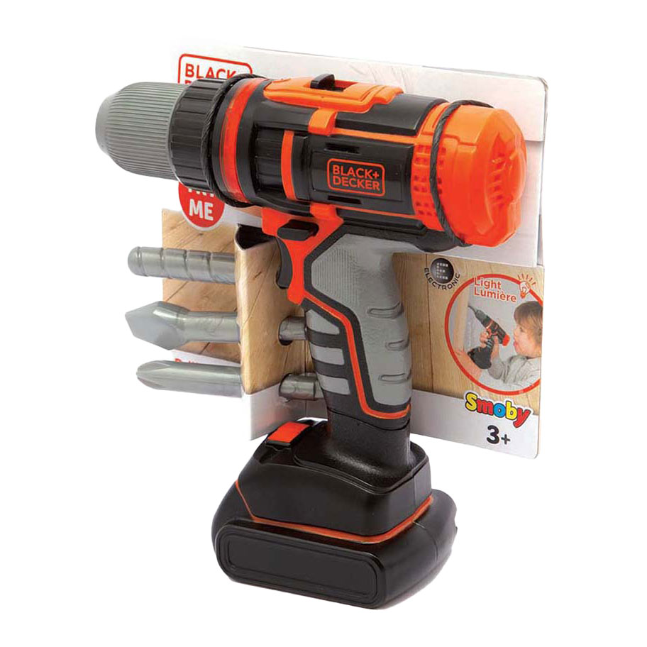 Smoby Black & Decker Boor met Licht en Accessoires, 4dlg.