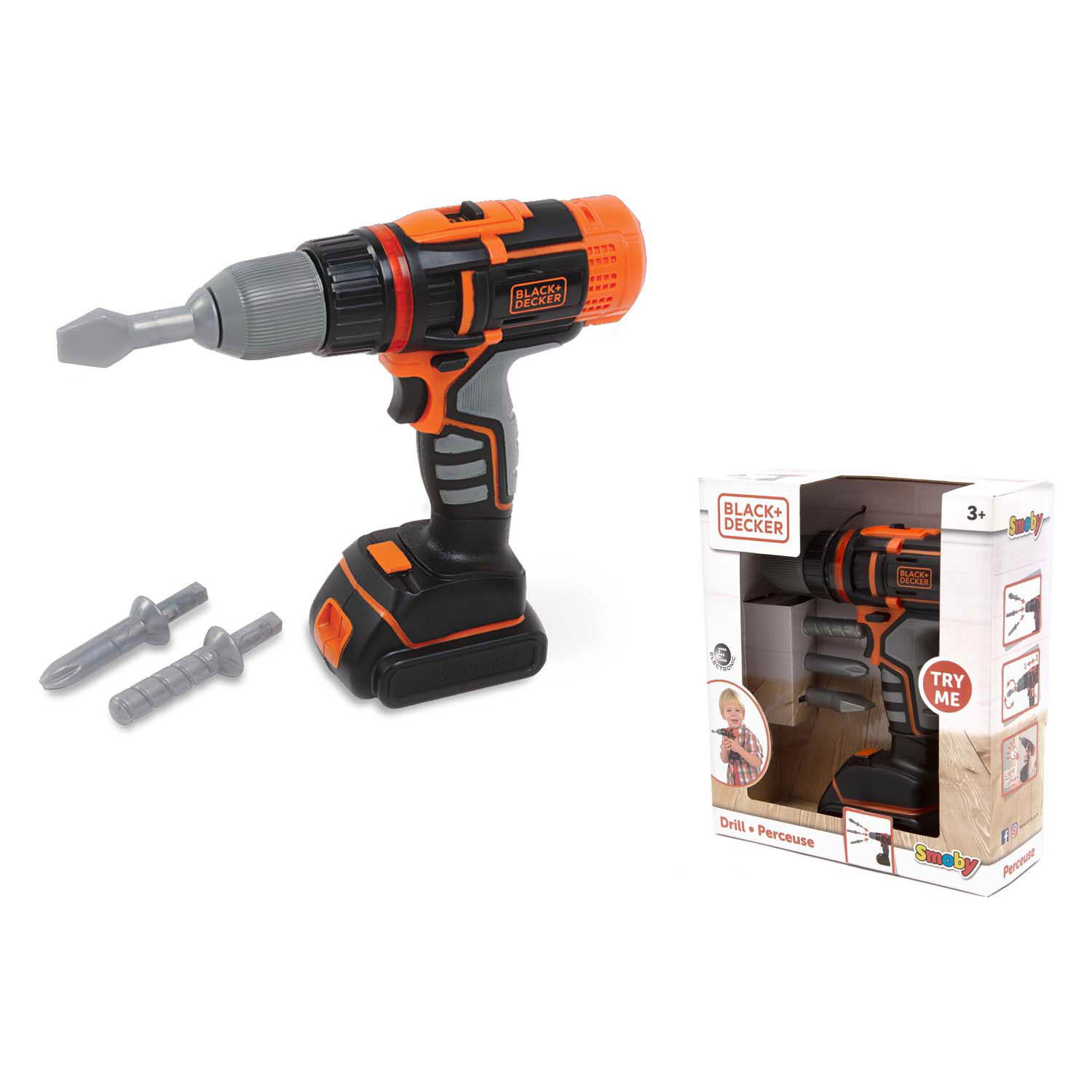 Smoby Black & Decker Bohrer mit 3 Bits