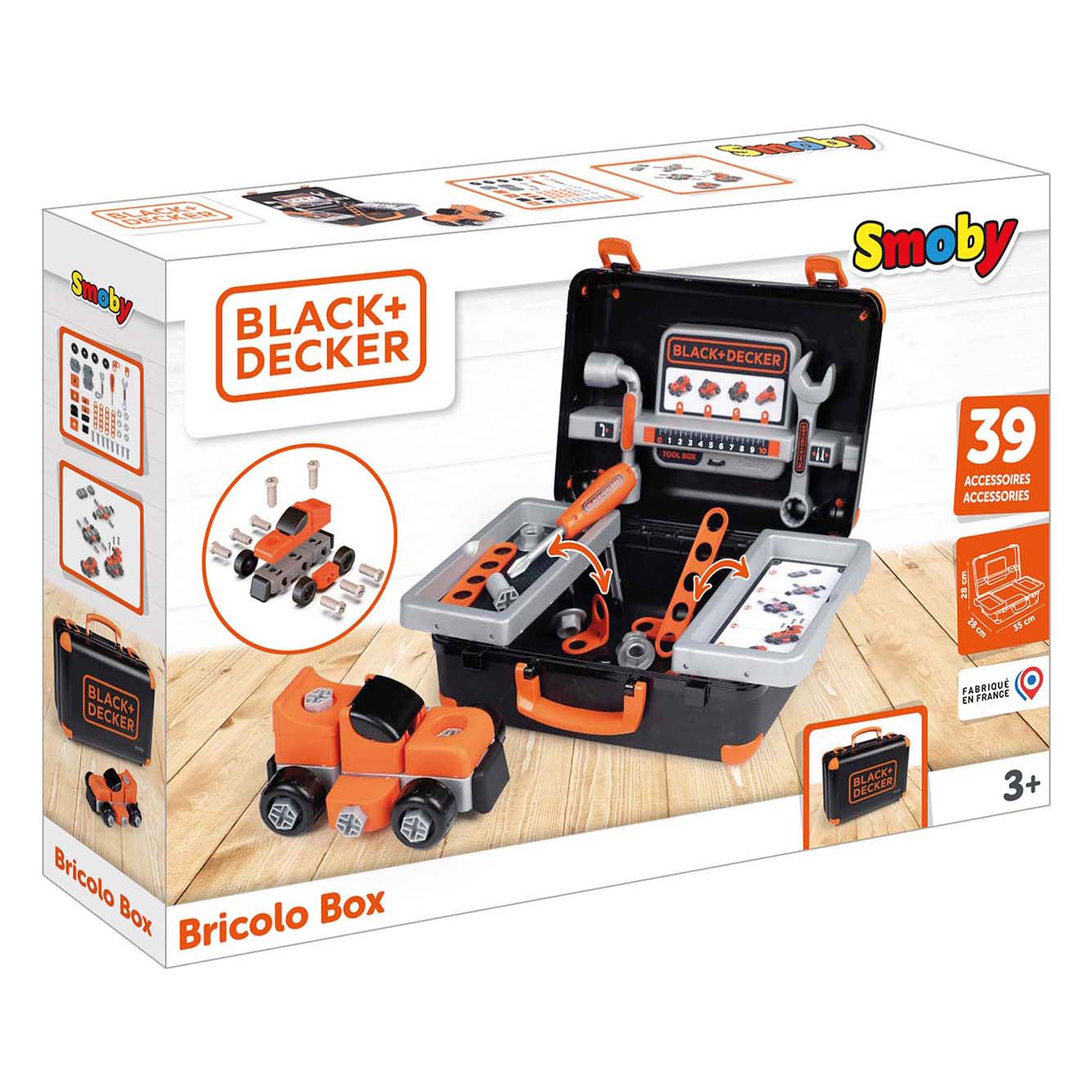 Smoby Black & Decker Bricolo Gereedschapskoffer Zwart, 39dlg.