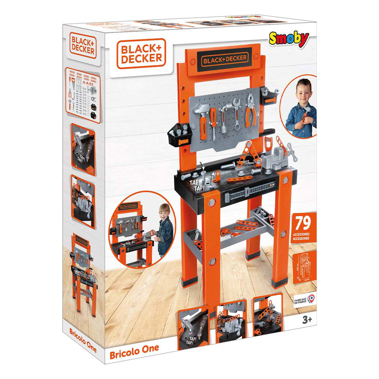 Smoby Black & Decker Bricolo Werkbank met Gereedschap, 75dlg.