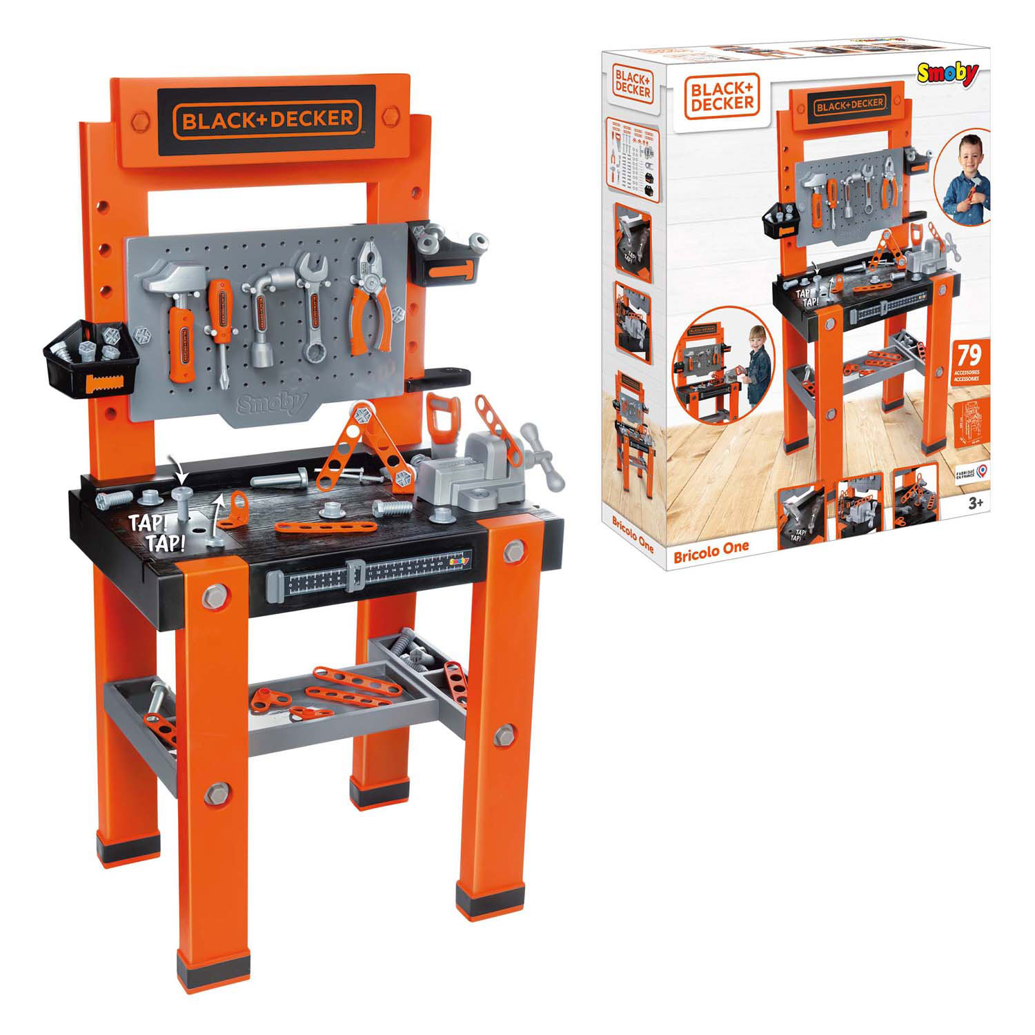 Smoby Black & Decker Bricolo Werkbank met Gereedschap, 75dlg.