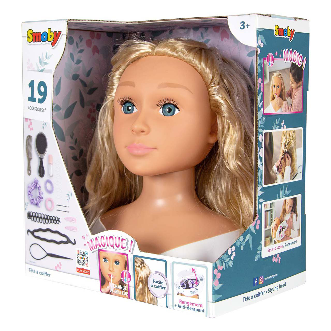 Smoby My Beauty Friseurpuppe blond mit Zubehör, 19-tlg.