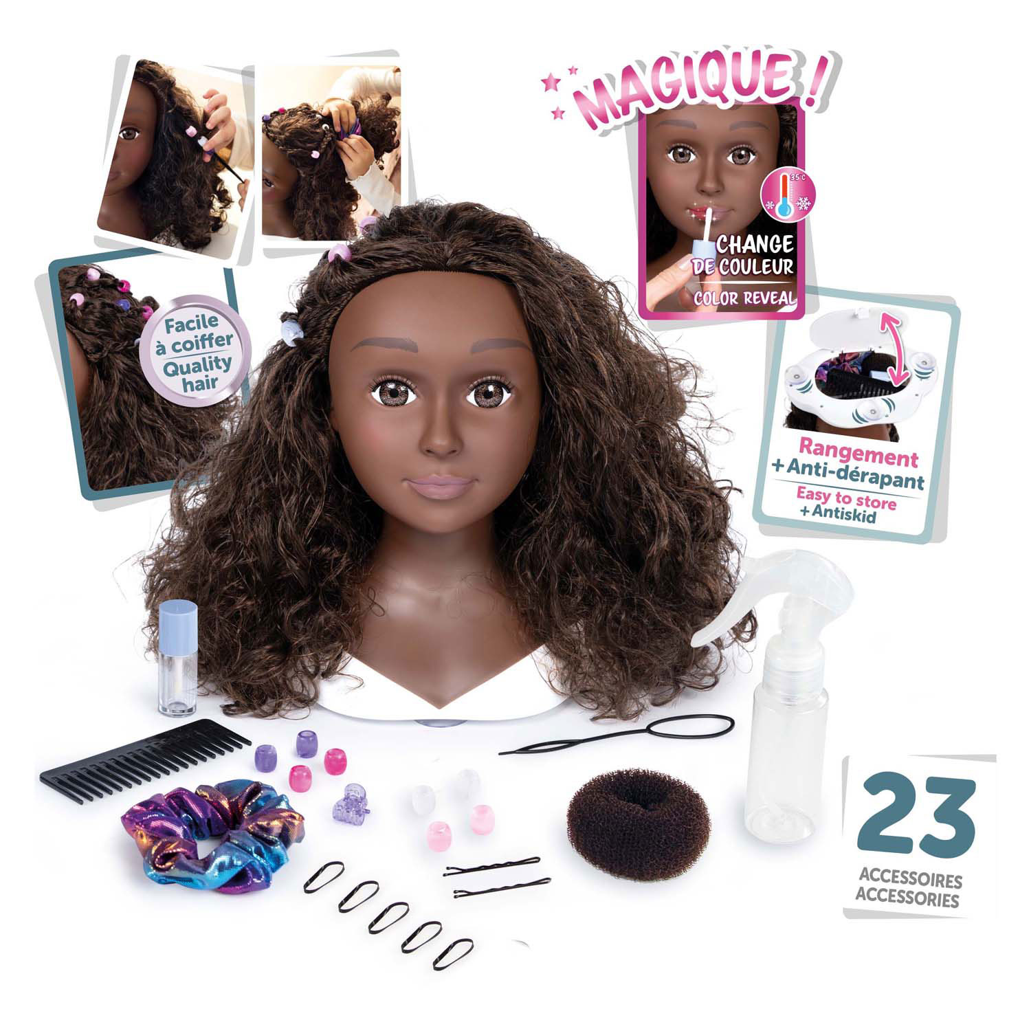 Smoby Mijn Beauty Kappop Afro met Accessoires, 23dlg.