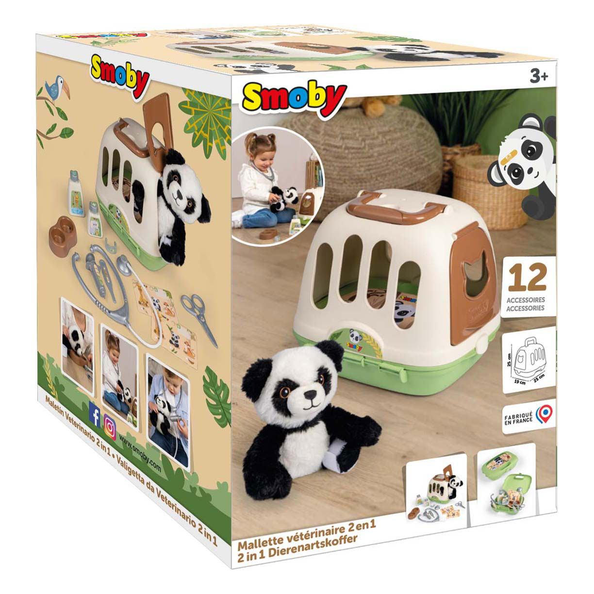 Smoby Dierenverzorger Reismand met Panda, 12dlg.