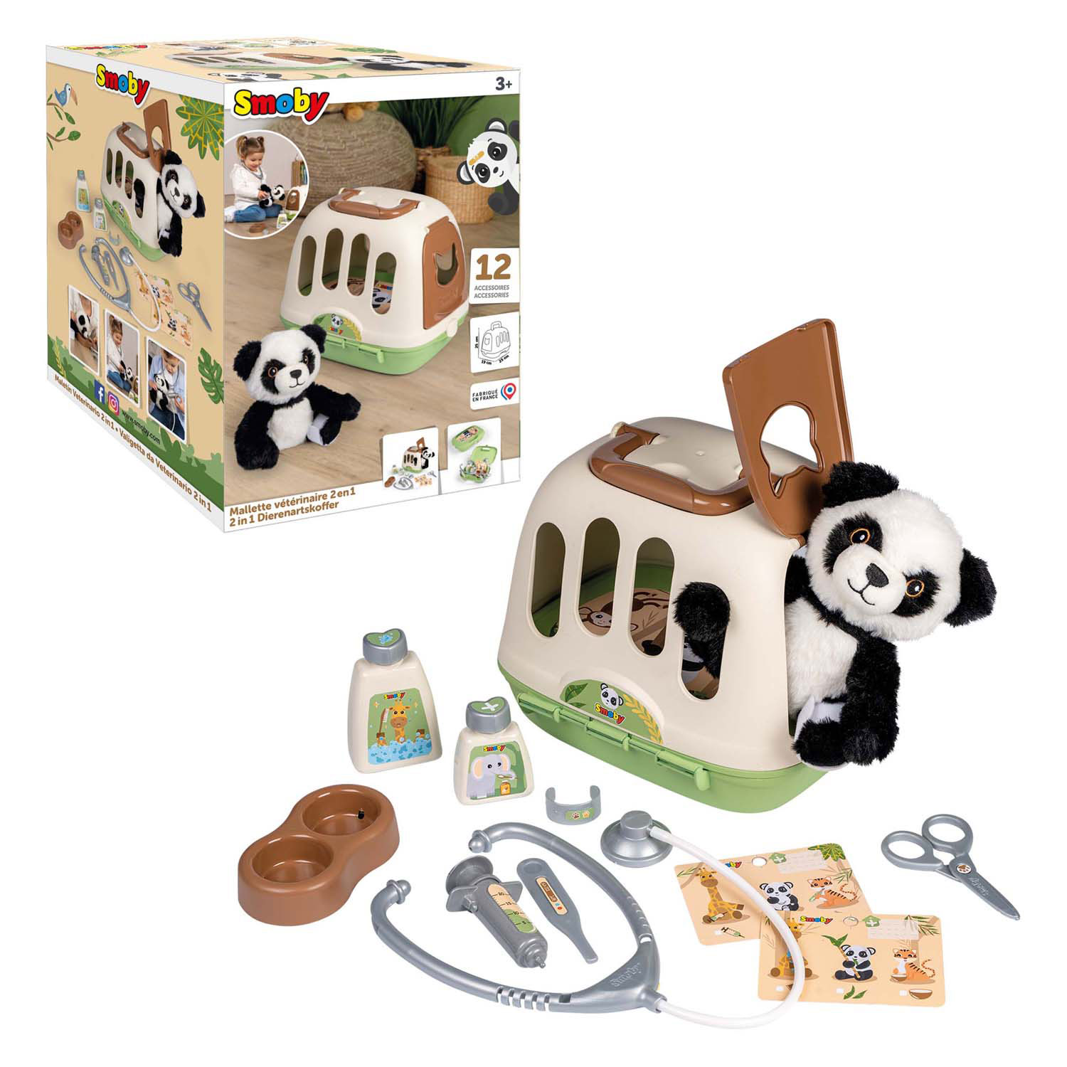 Smoby Dierenverzorger Reismand met Panda, 12dlg.