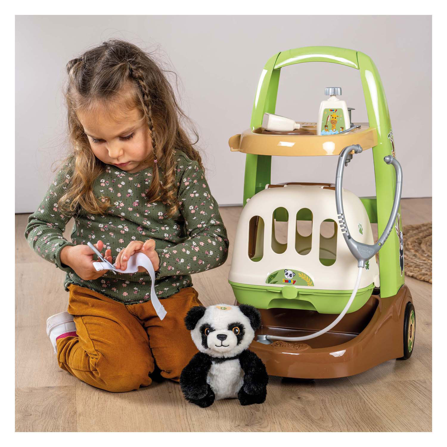 Smoby Dierenverzorger Trolley met Panda, 10dlg.